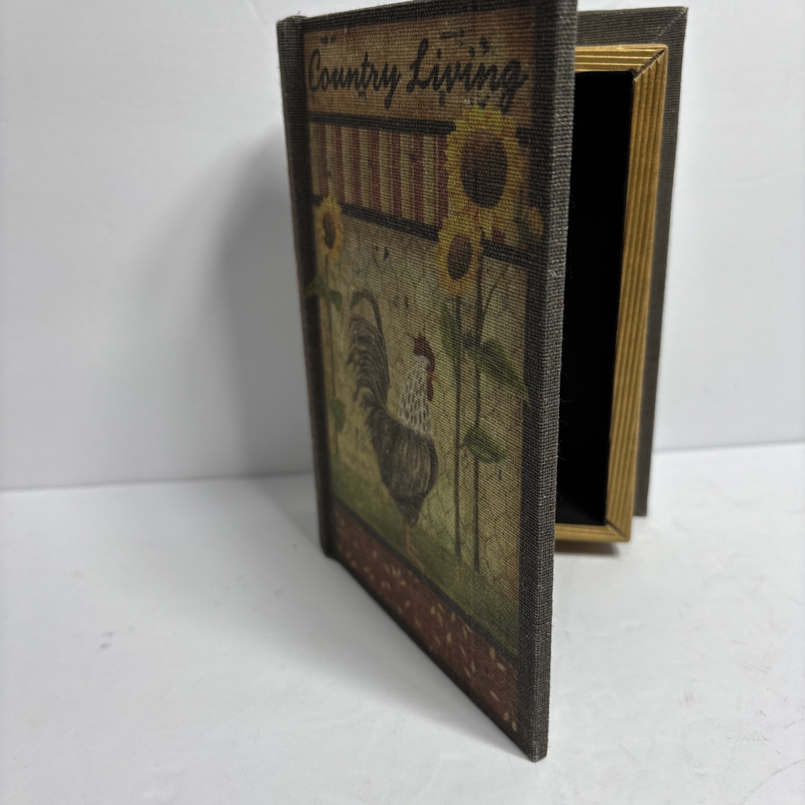 Vtg Secret Stash Book Box Country Living On Front ,hidden Compartment 71/2x51/4