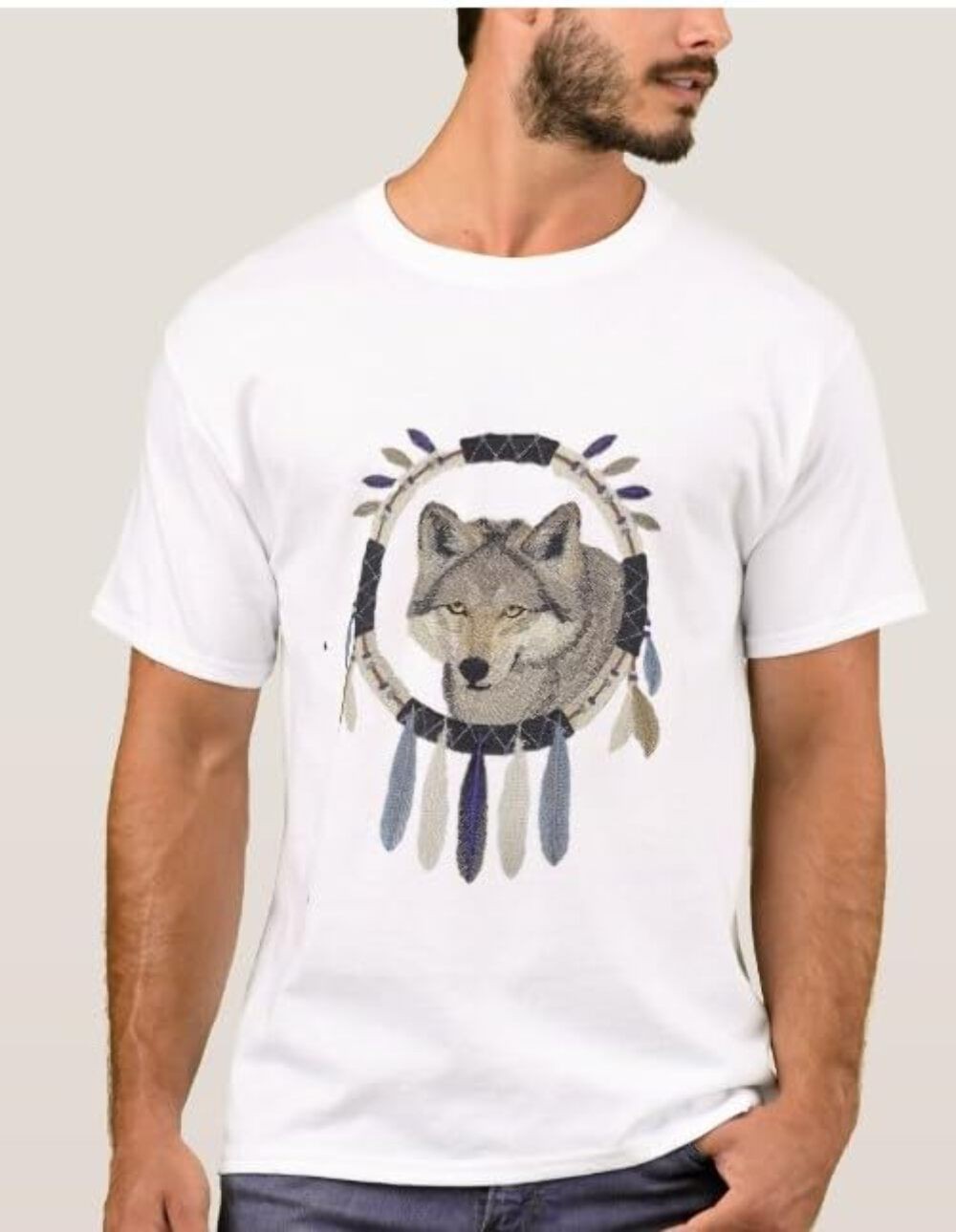 Beyond Vision CustomAnimal [ Wolf Dream Catcher ] Embroidered Iron on/Sew Patch