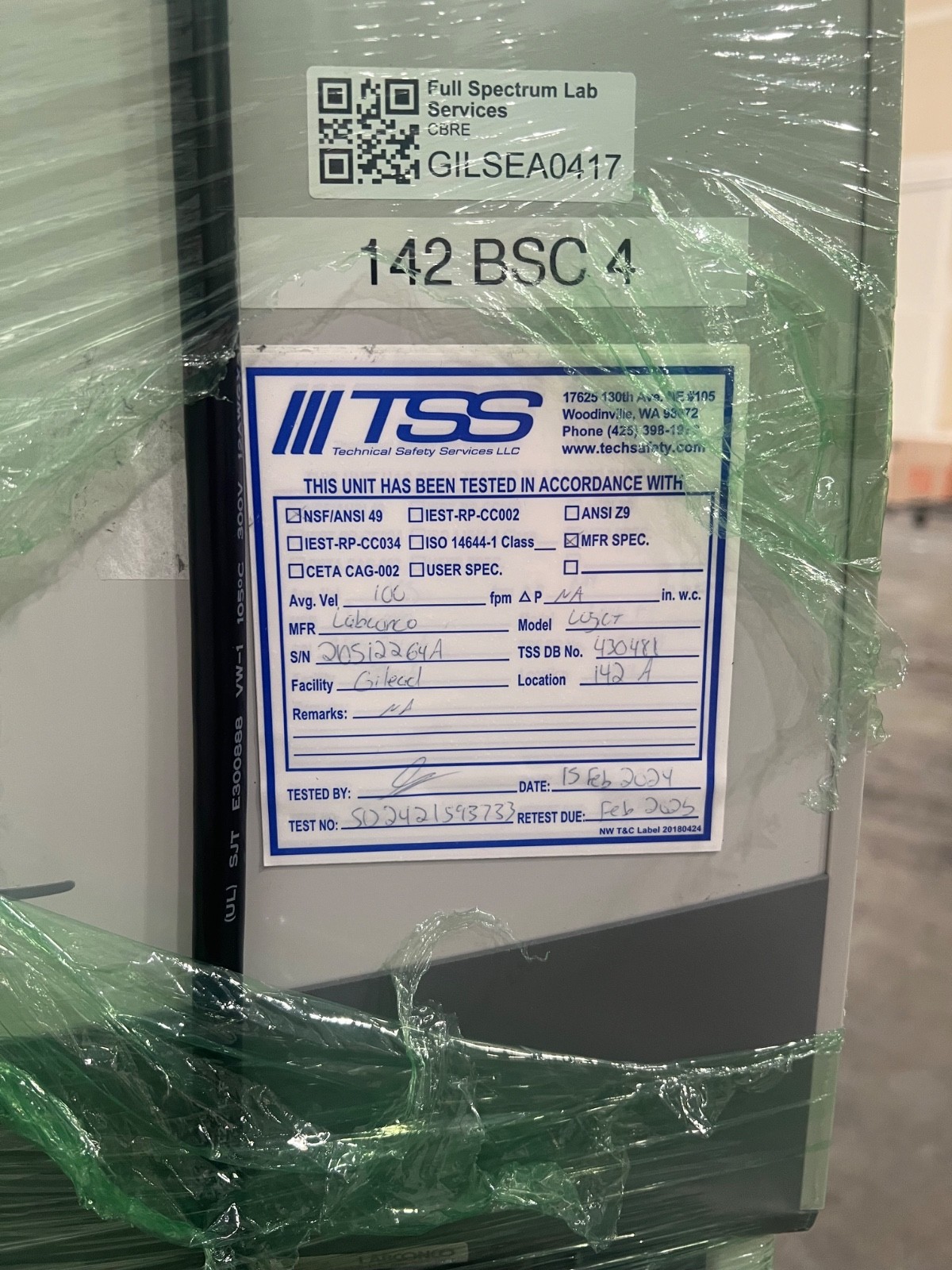labconco biosafety cabinet