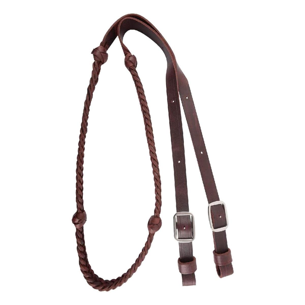 MARTIN SADDLERY Braided 5-Strand Barrel Rein With Knots 7/8in Thick Buckle Ends