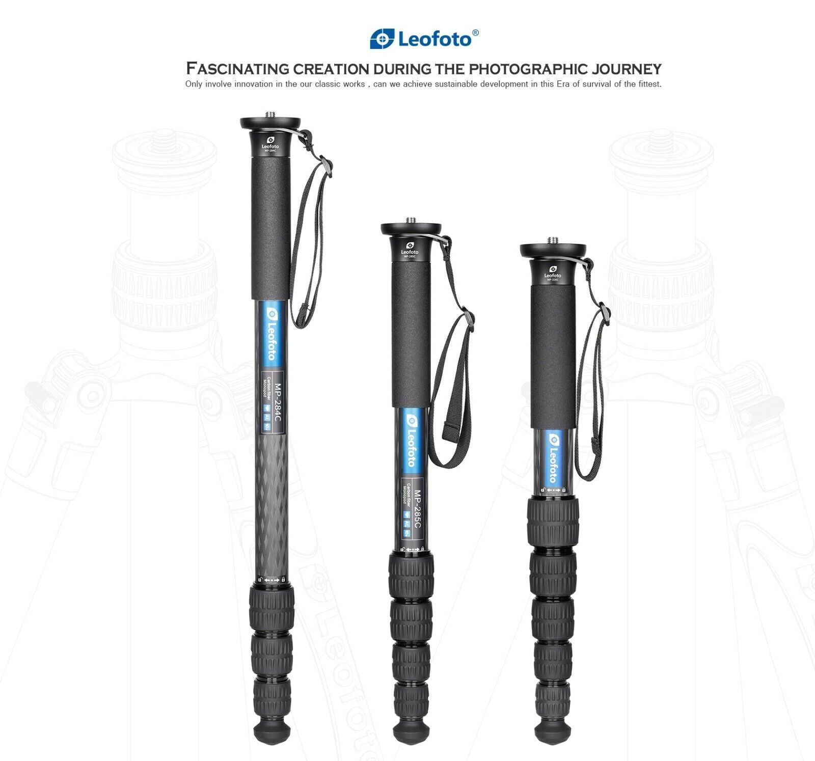 Leofoto MP-326C+VH-10S CF Monopod with VH-10S Two Way Tilt Head