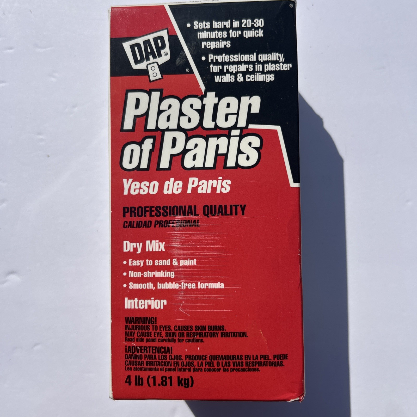 DAP Plaster of Paris (Dry Mix), White, 4 Lb Box White - Professional Quality