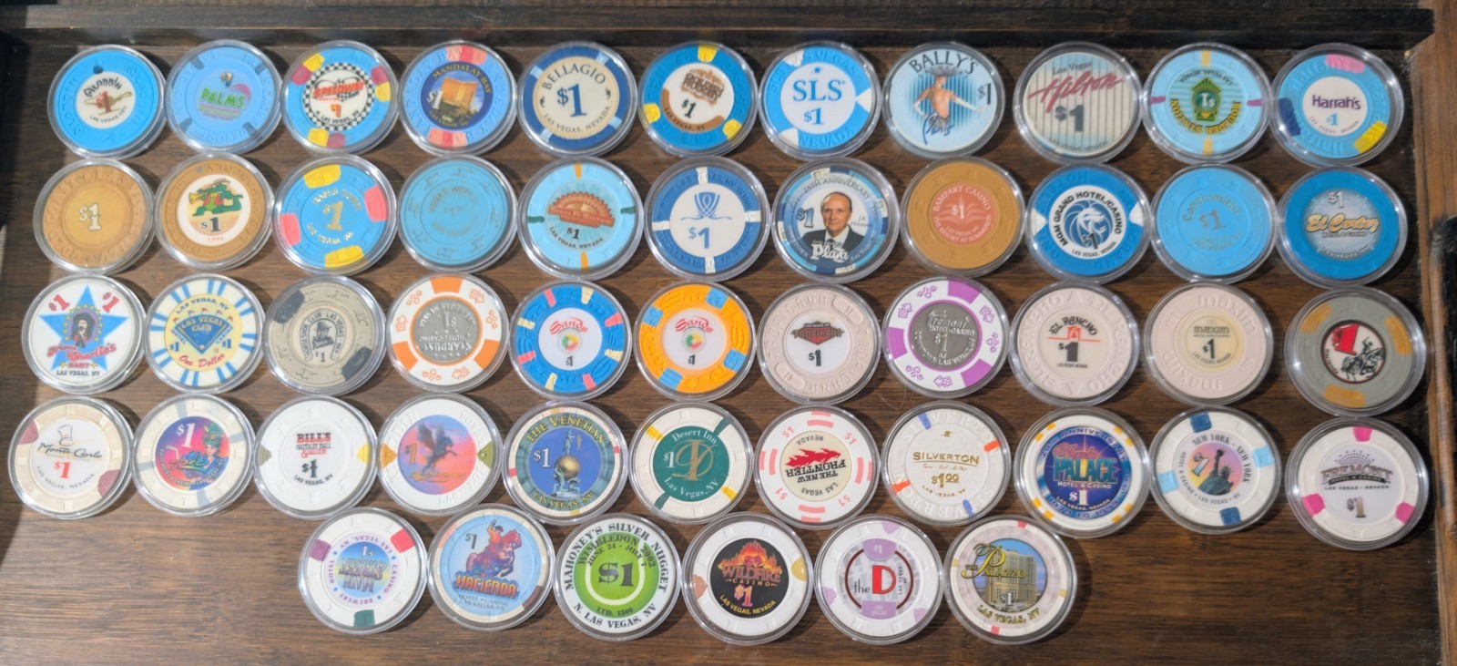 $1 Las Vegas casino chips in good condition perfect for the new collector.