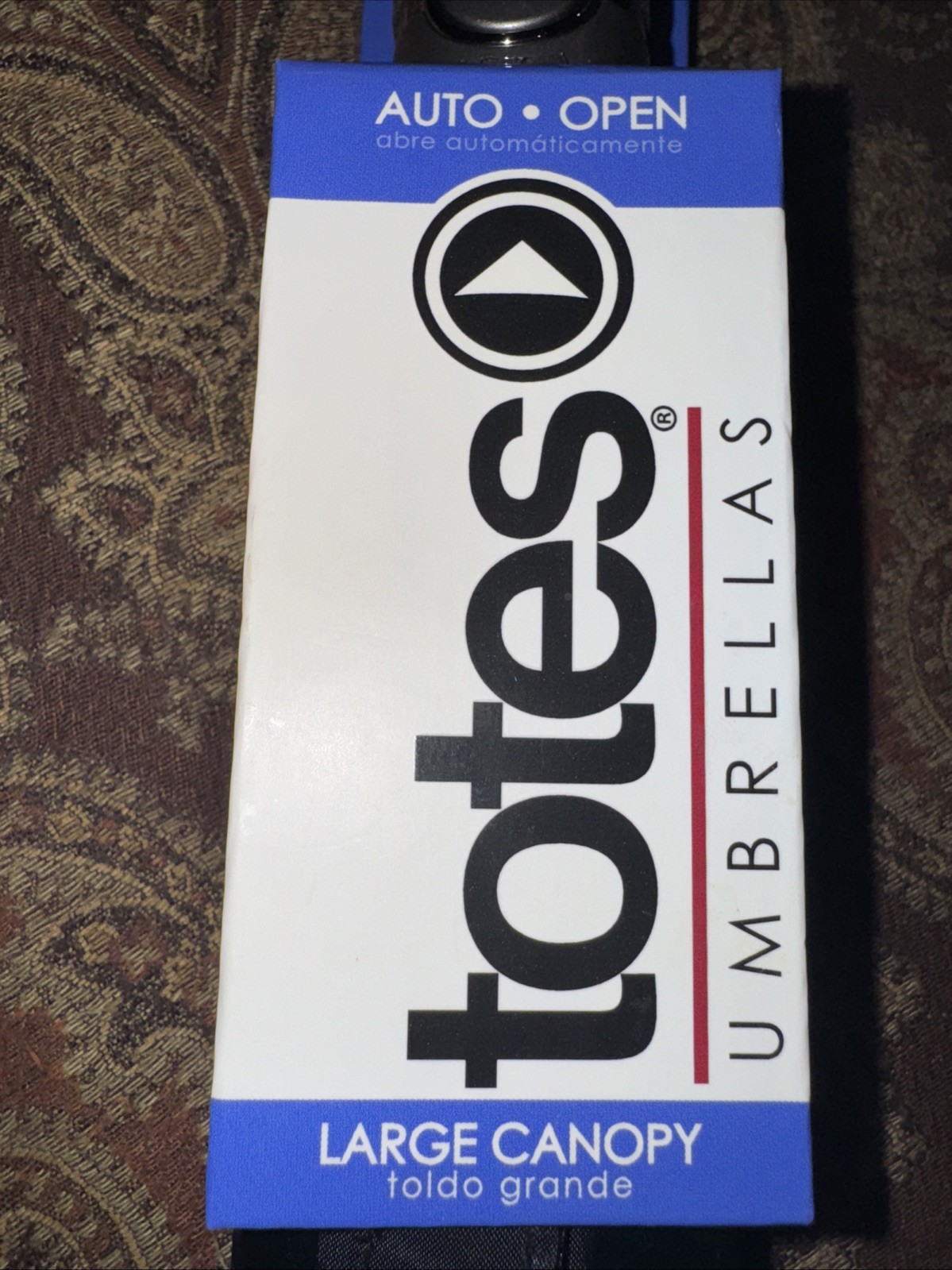 Black Totes Auto Open Umbrella NWT