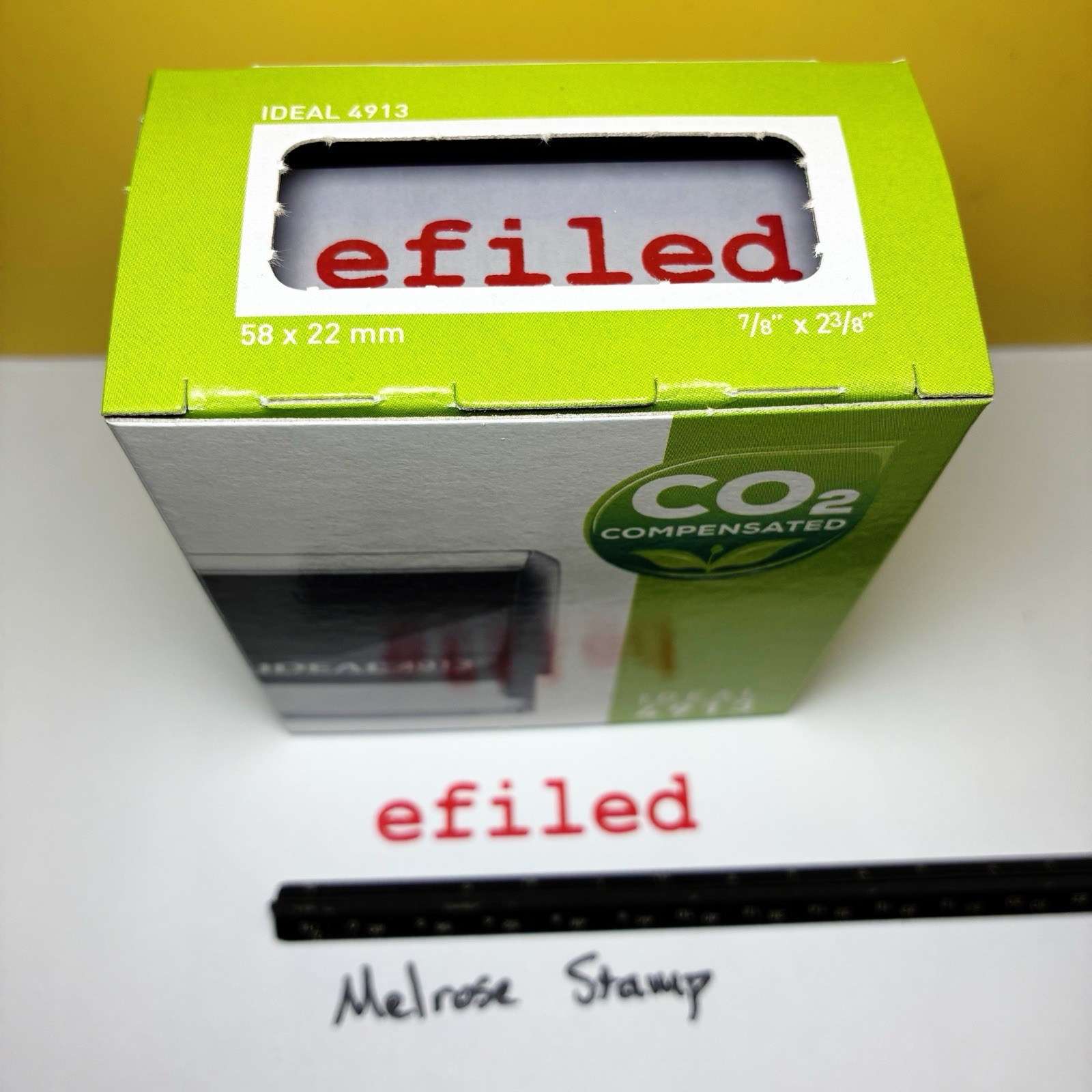 Efiled Rubber Stamp Red Ink Self Inking Ideal 4913 E-filed