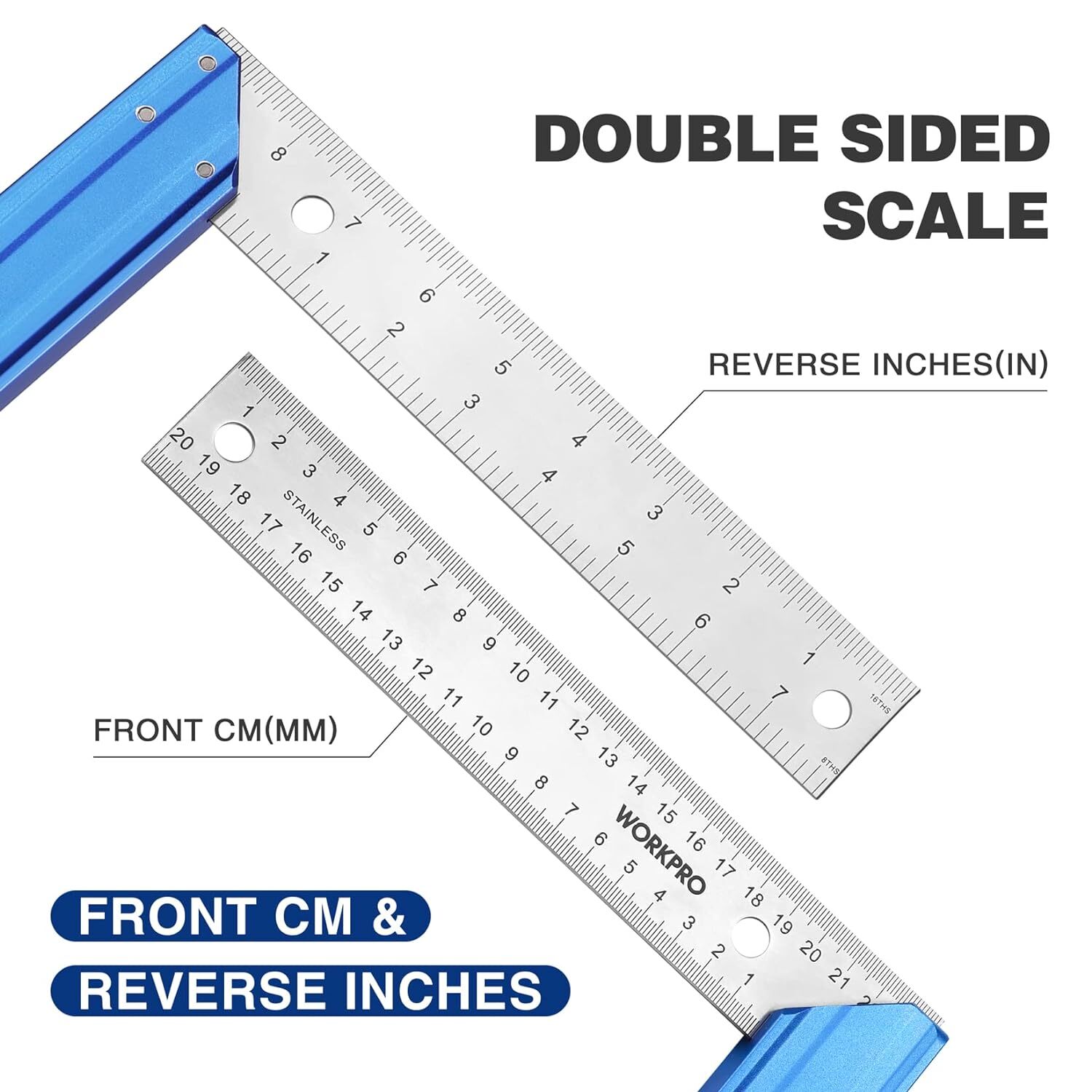 WORKPRO 2PIECE Rafter Square &Combination Square Tool Set/8-inch Try Square Tool