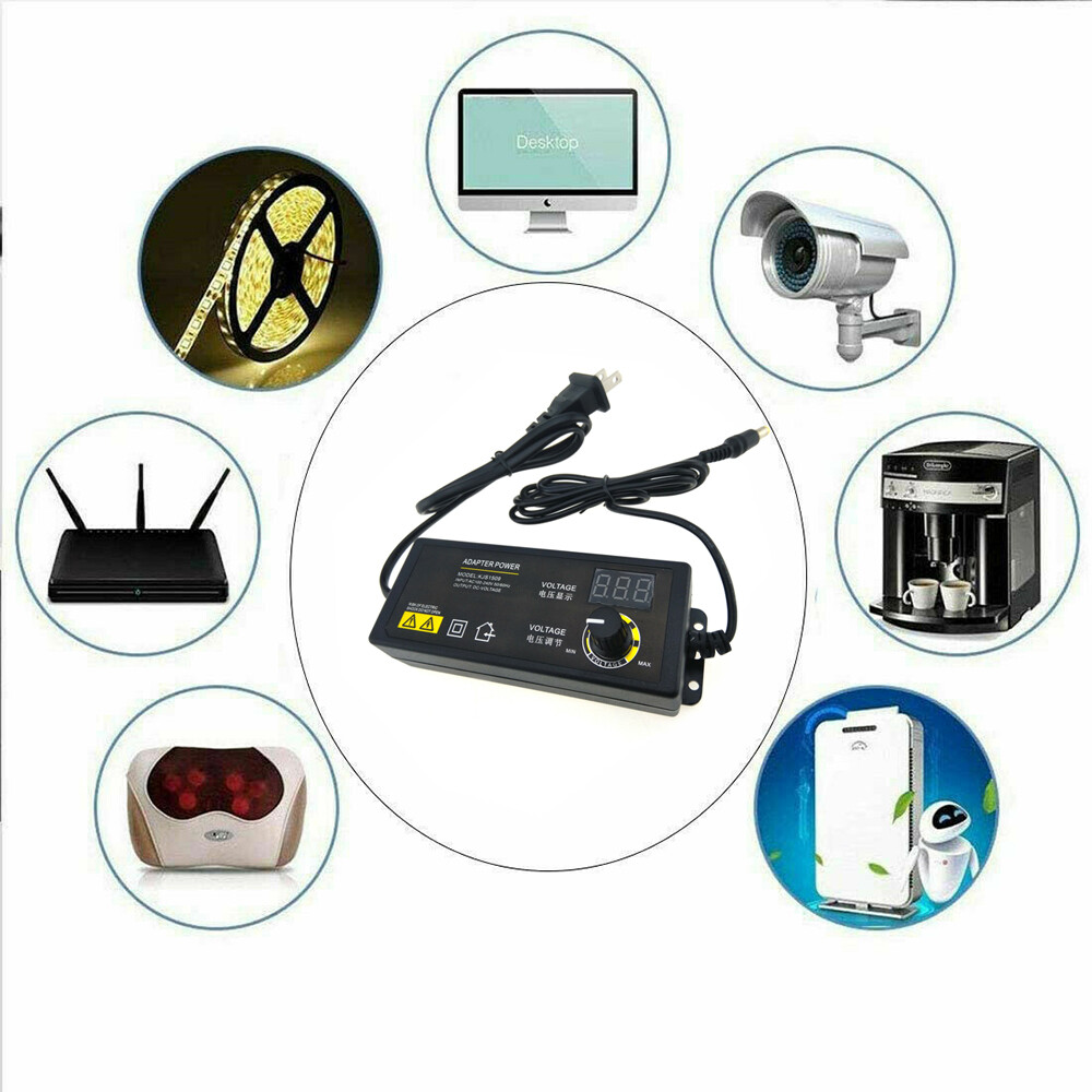 Adjustable AC/DC Power Supply Adapter Charger Variable Voltage 3V-24V UniversalE