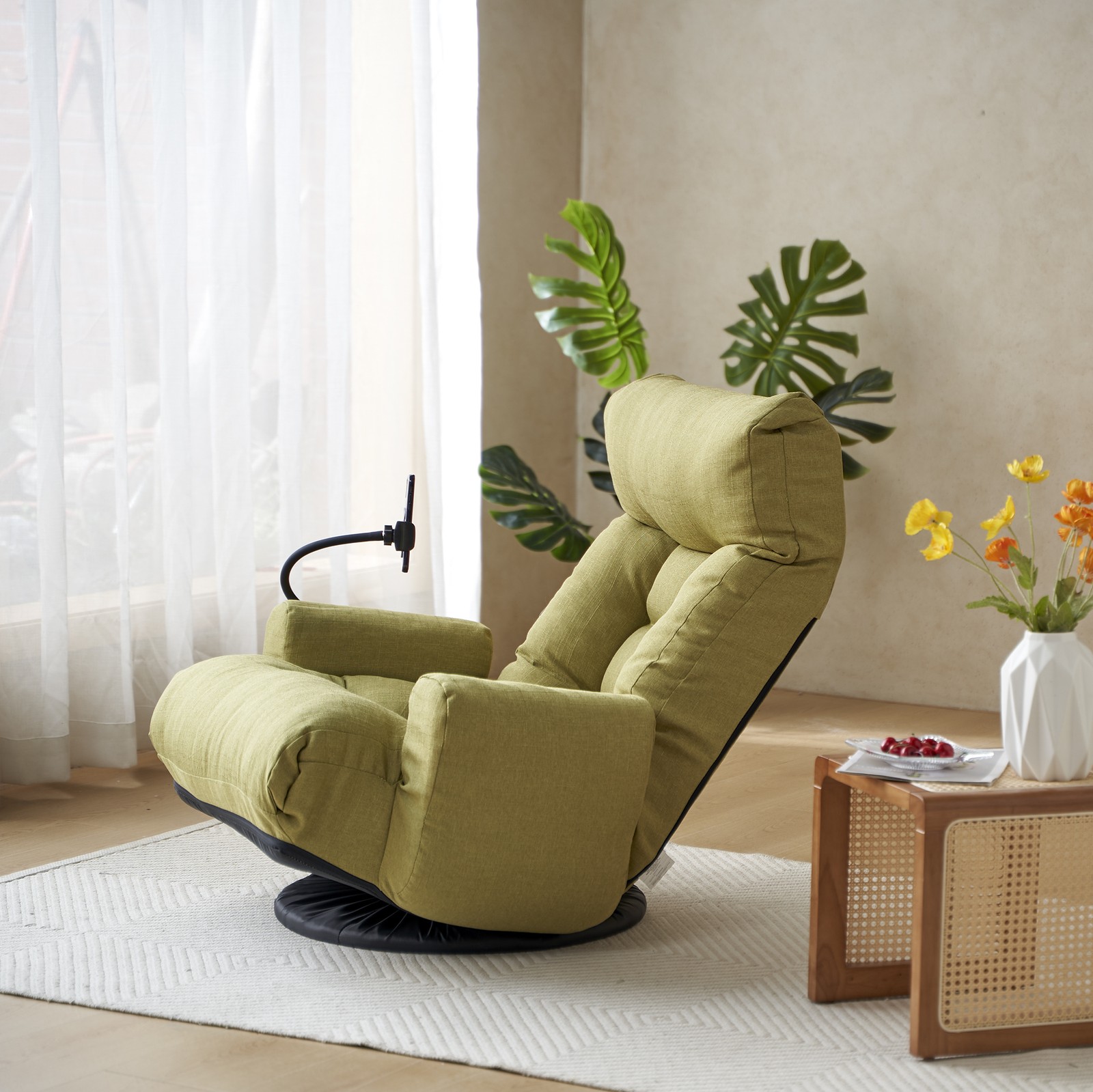 Adjustable Lounge Sofa Chair 360 Rotatable Recliner Green