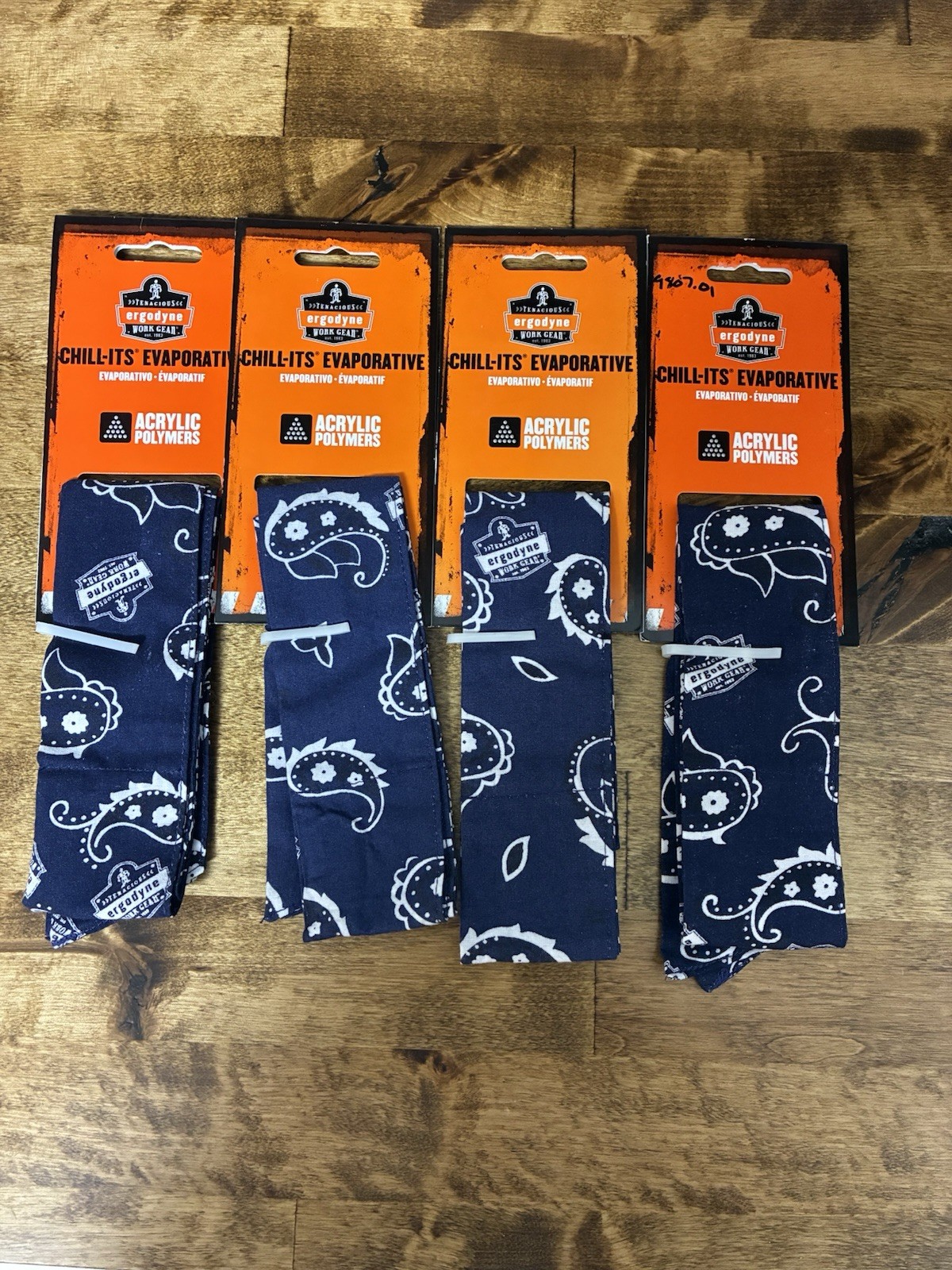 Chill-Its by Ergodyne Evaporative Cooling Bandana Navy Universal Size Lot Of 4