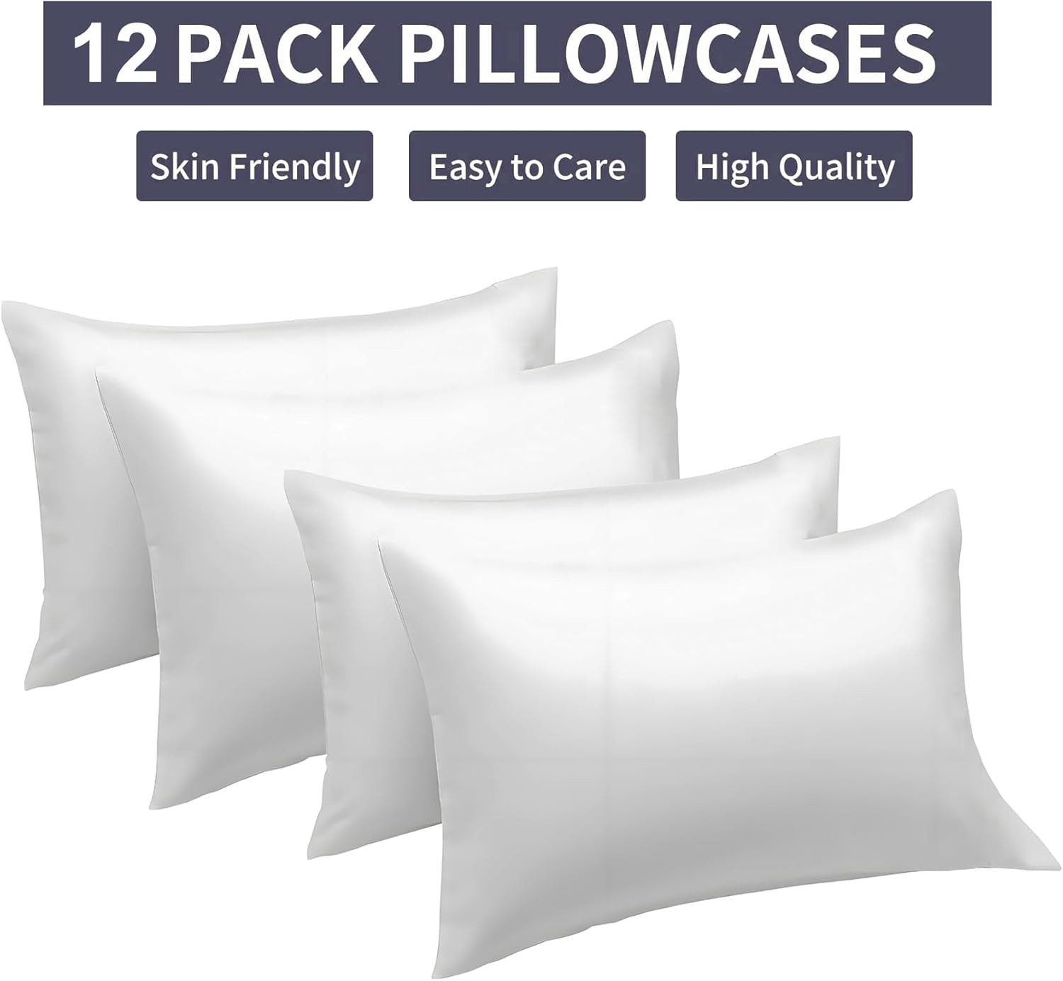 Queen Size Microfiber Pillowcases Bulk White