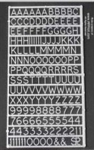 Plastruct 25/64 Plastic Letters/Numbers (160pc) - Plastic Model Scratch