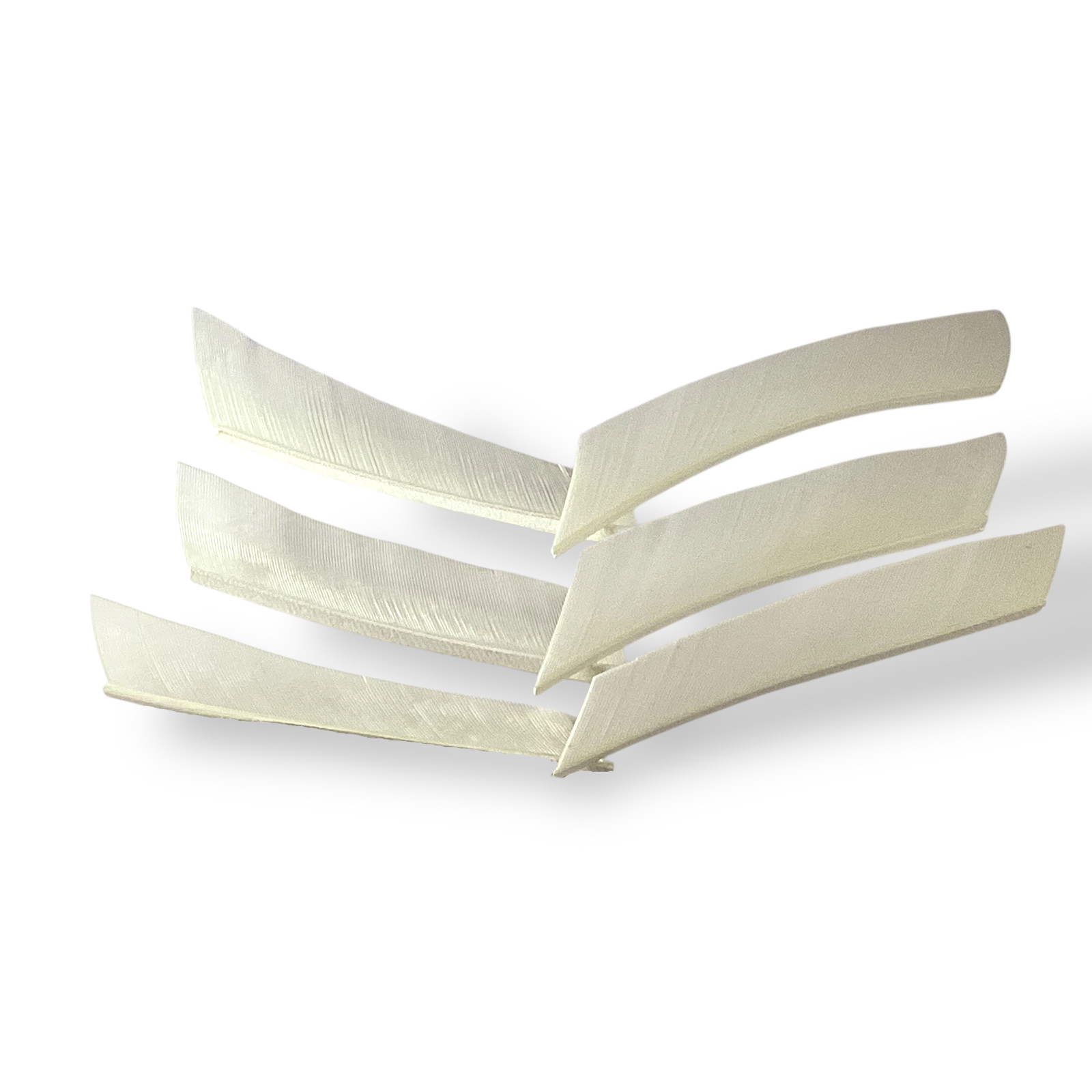 13pk Traditional Japanese Feather Fletches- White, Left Wing- choose Style