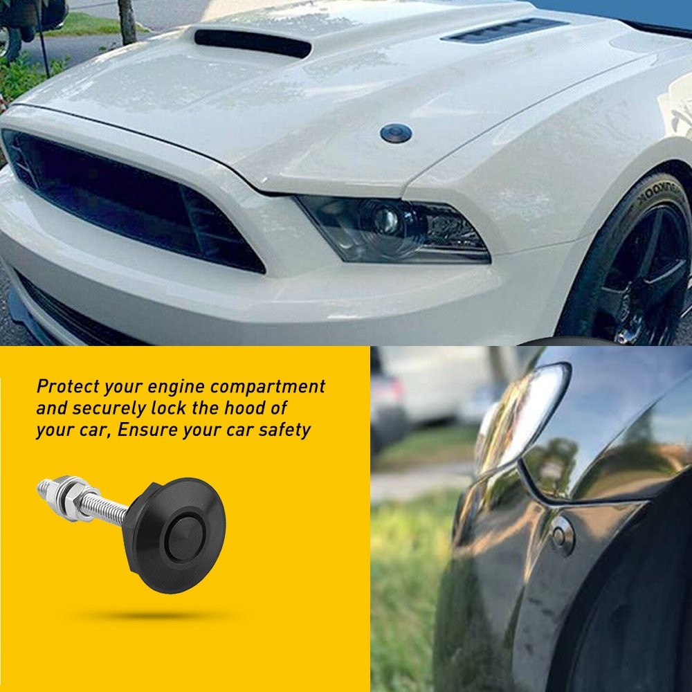 10 Pack Push Button Quick Release Hood Pins Bonnet Lock Clip Latch Bumper Kit EK