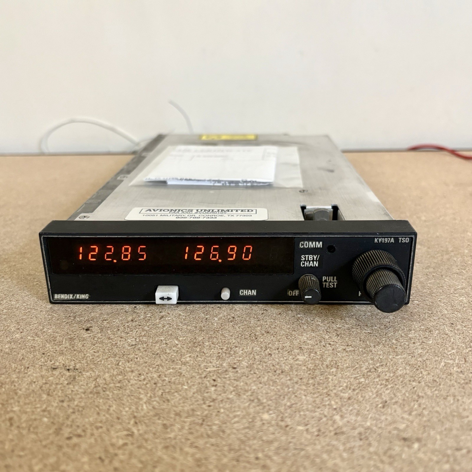 Bendix King KY-197A 14V 760 Channel Comm radio 064-1053-60 with New FAA 8130