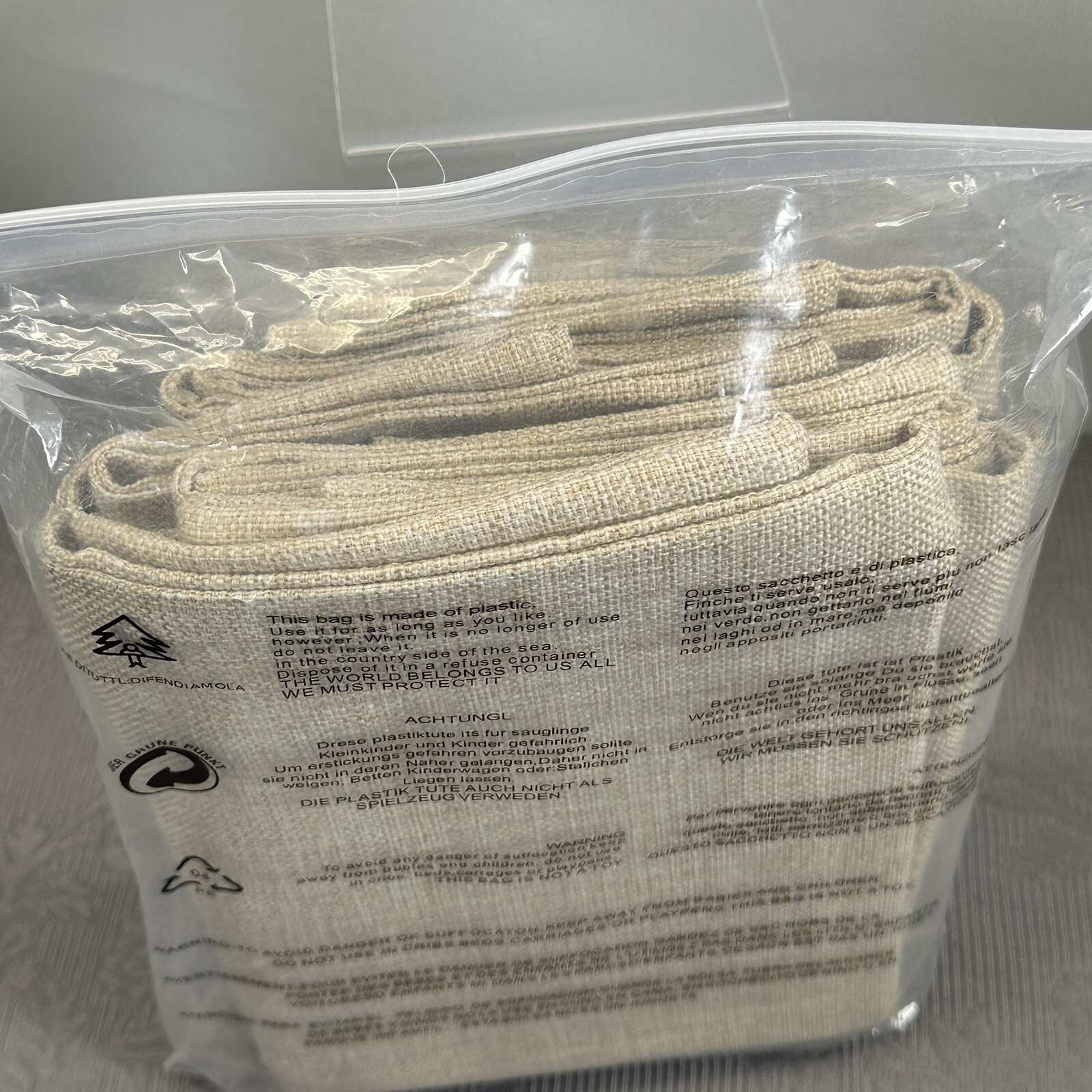 Home Brilliant Four Linen Burlap Square Cushion Cover 45cm 17.5x17.5”