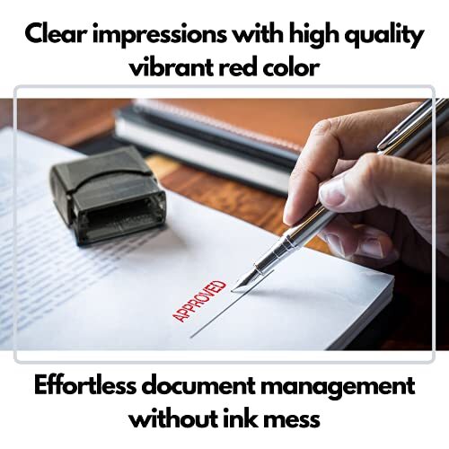 Approved Self Inking Rubber Stamp Refillable Red Ink, Preinstalled