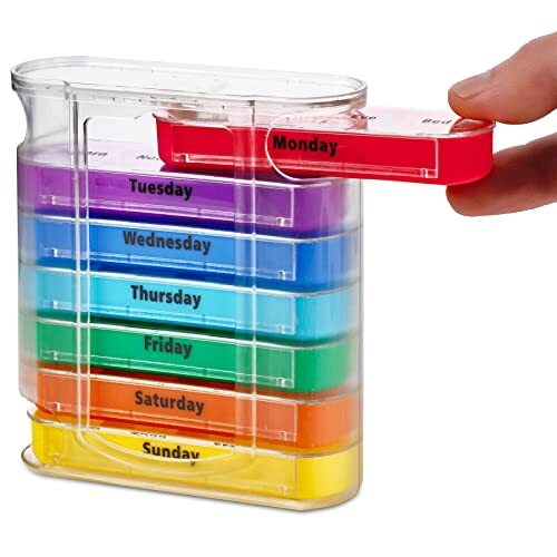 Stackable Pill Box Organizer 7 Day 4-Times A Day Weekly Medicine Dispenser