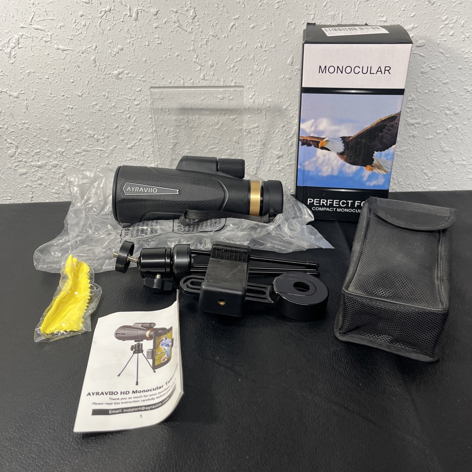 AYRAVIIO 12×60 Monocular Telescope with Smartphone Holder & Tripod
