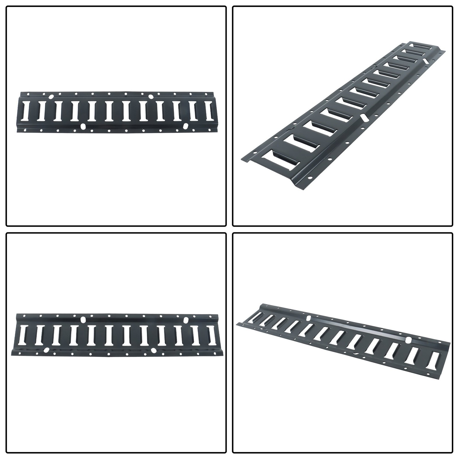 Universal 2FT E Track Rails 4 Pack Tie Down Anchor Kit Powder Coated Black