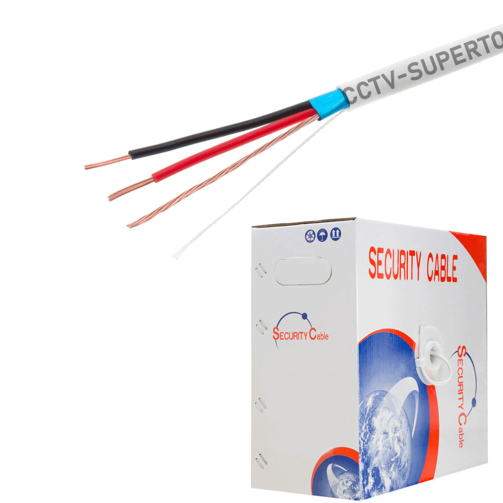 500FT 18/2 AWG Stranded Alarm Wire Cable CCA Shielded White for Security System