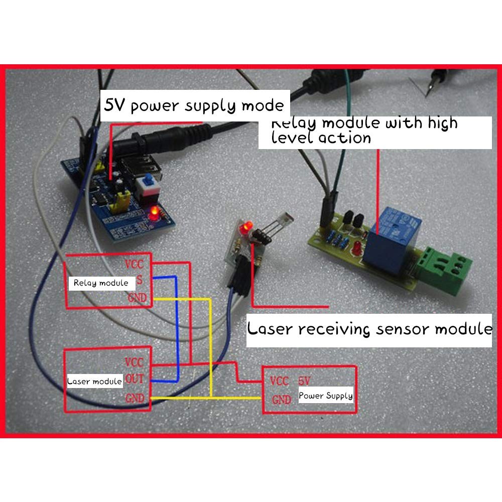 Acxico 2Sets Laser Sensor Module For Arduino AVR(KY-008 Transmitter...