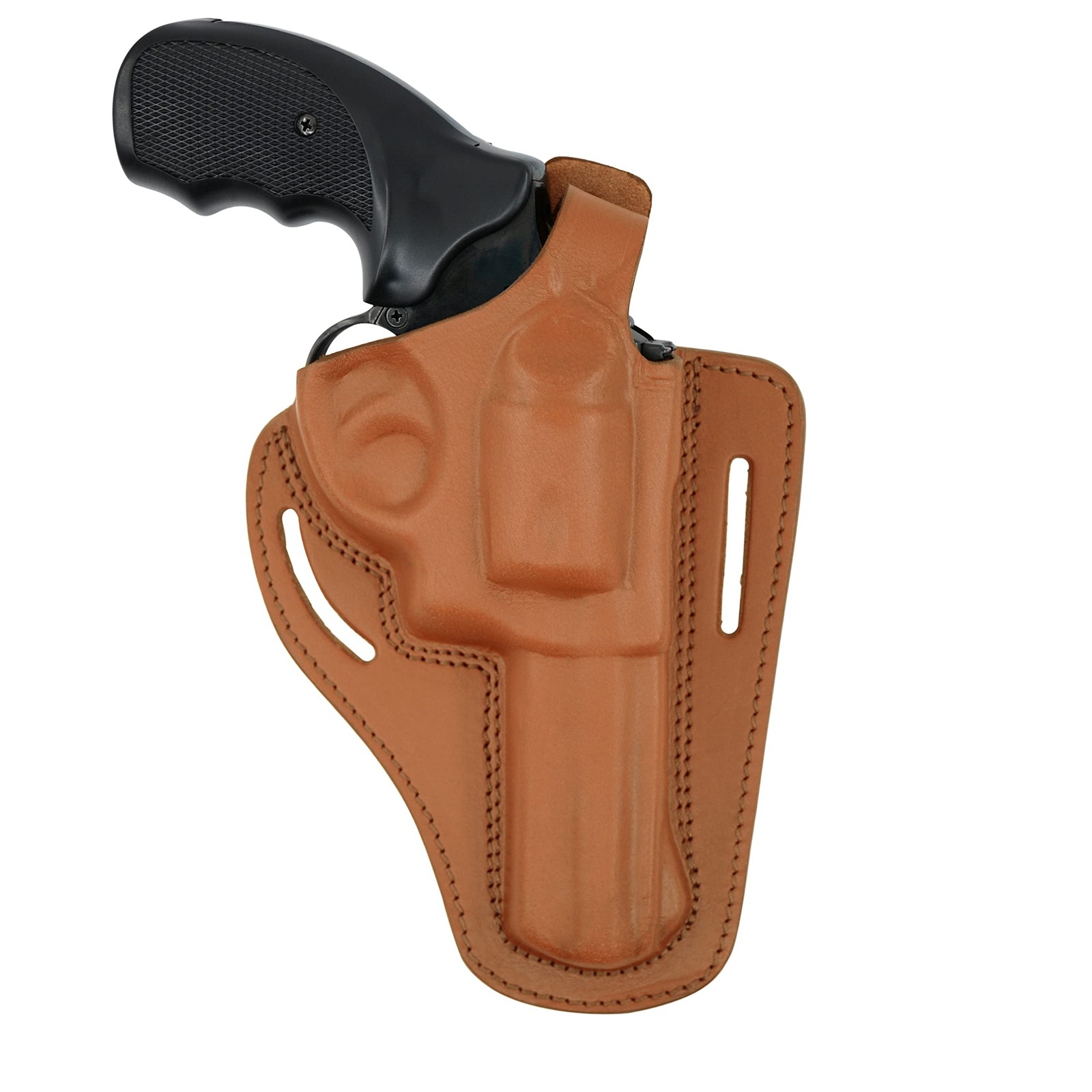 Koltster 357 Magnum OWB Leather Gun Holster Pancake 2-Slot Thumb Break
