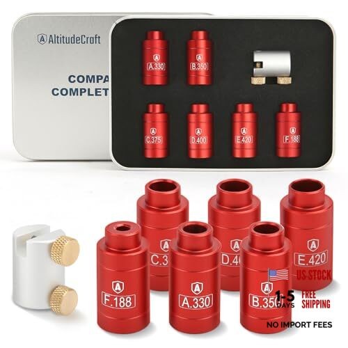 with 6 Bushings, Reloading Supplies and Headspace Gauge Comparator Kit