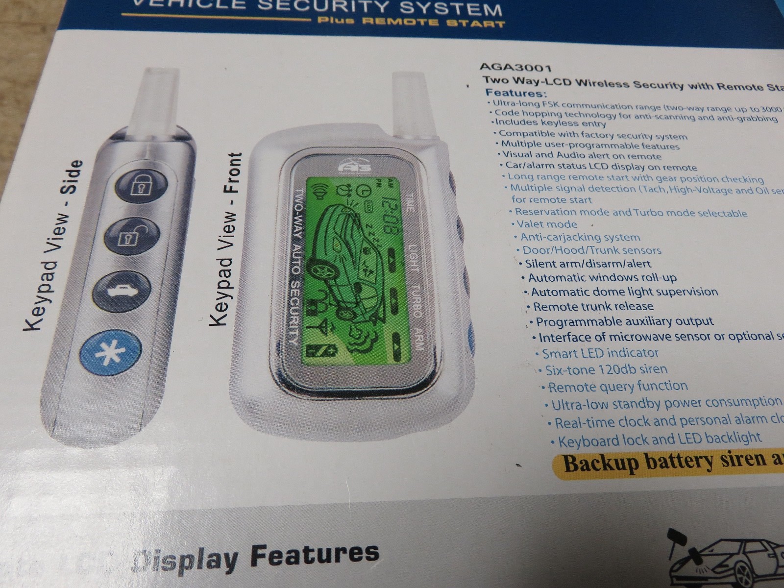 Two-way LCD Vehicle Security System--Includes two 2-way LCD Remotes