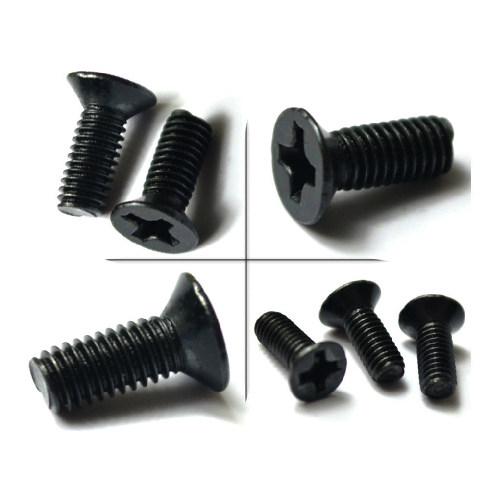M3 M4 M5 M6 Black Steel Phillips Cross Recessed Countersunk Flat Head Screw Bolt