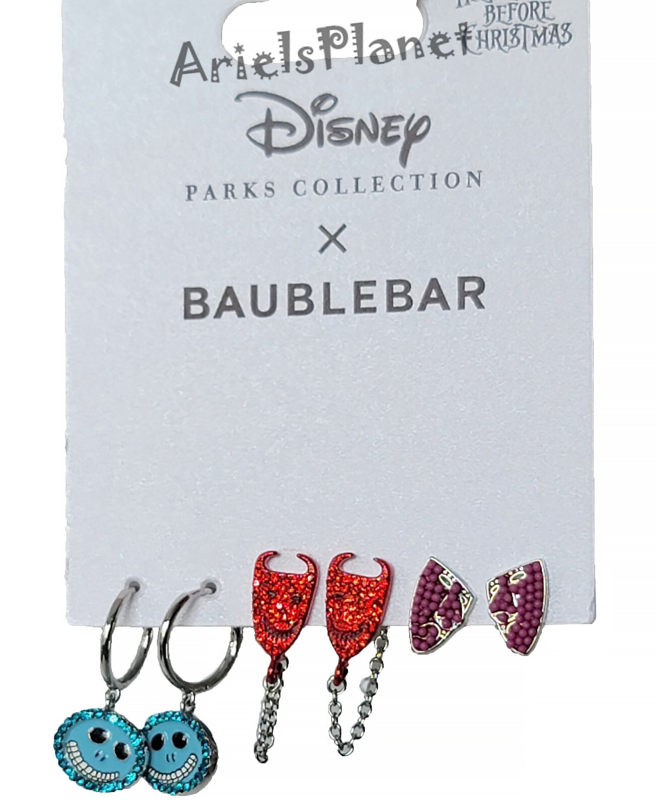 Disney Parks Baublebar The Nightmare Before Christmas Set of 3 Earrings