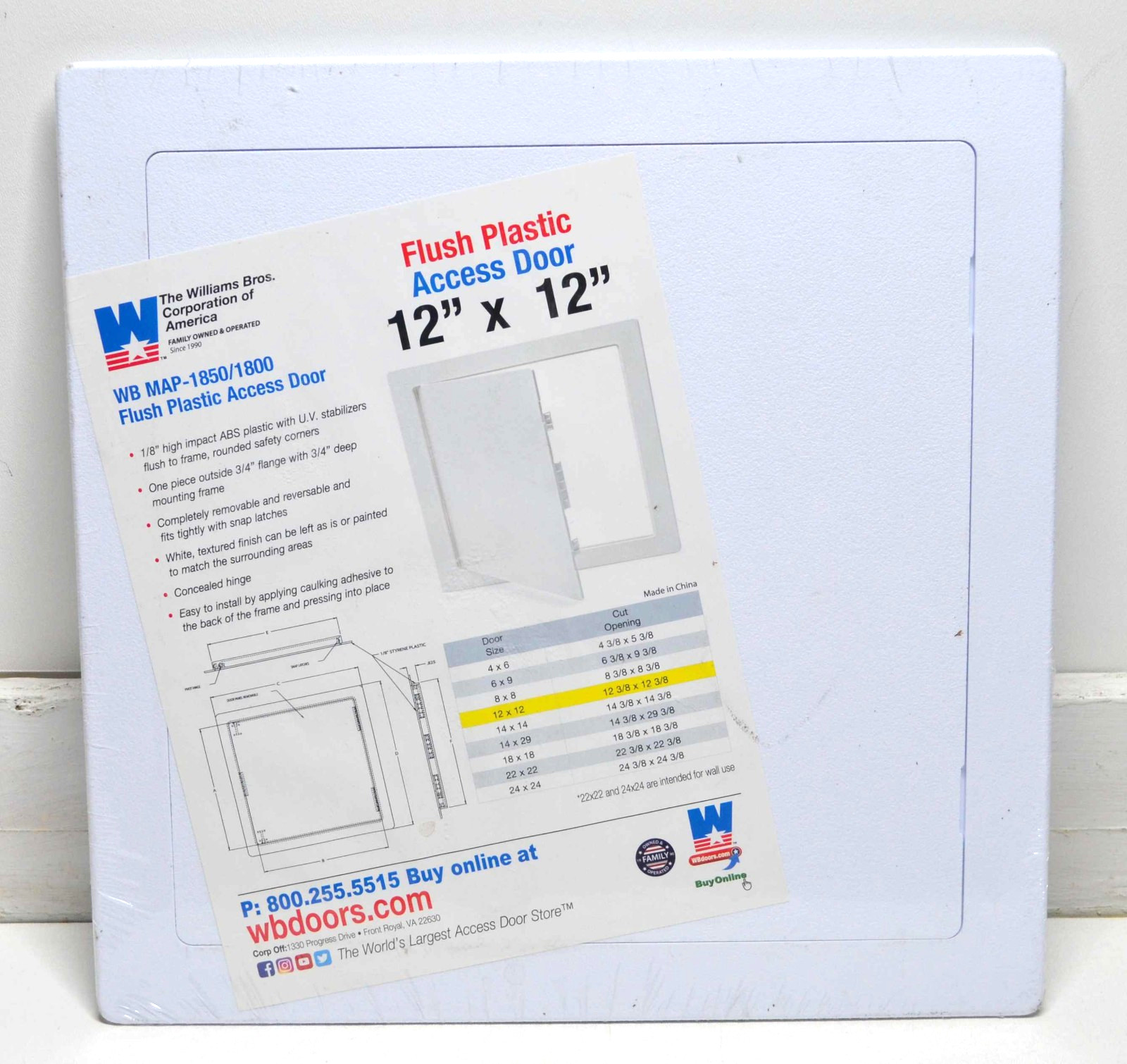 Flush Access Door 12" X 12" White Hinged Door Textured Surface Easy Installation
