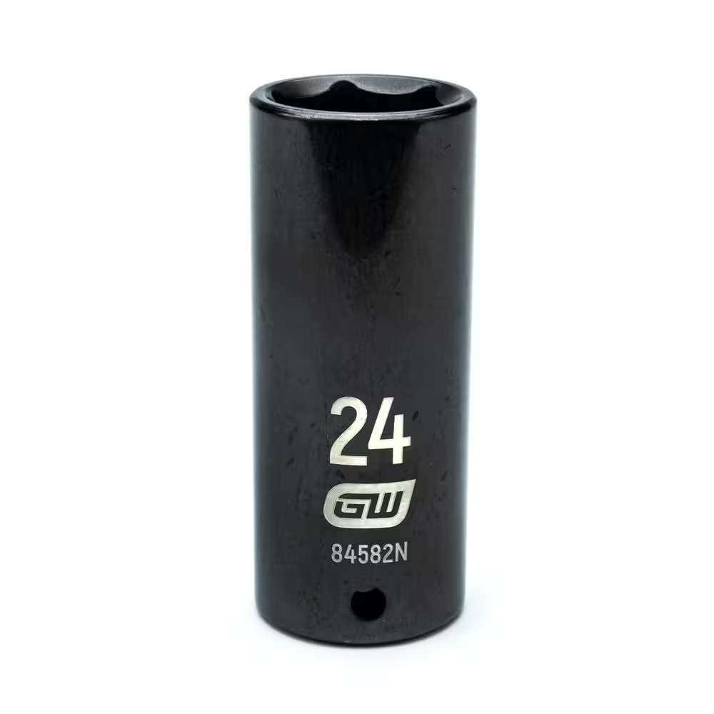 1/2 In. Drive 6 Point Metric Deep Impact Socket 24 Mm