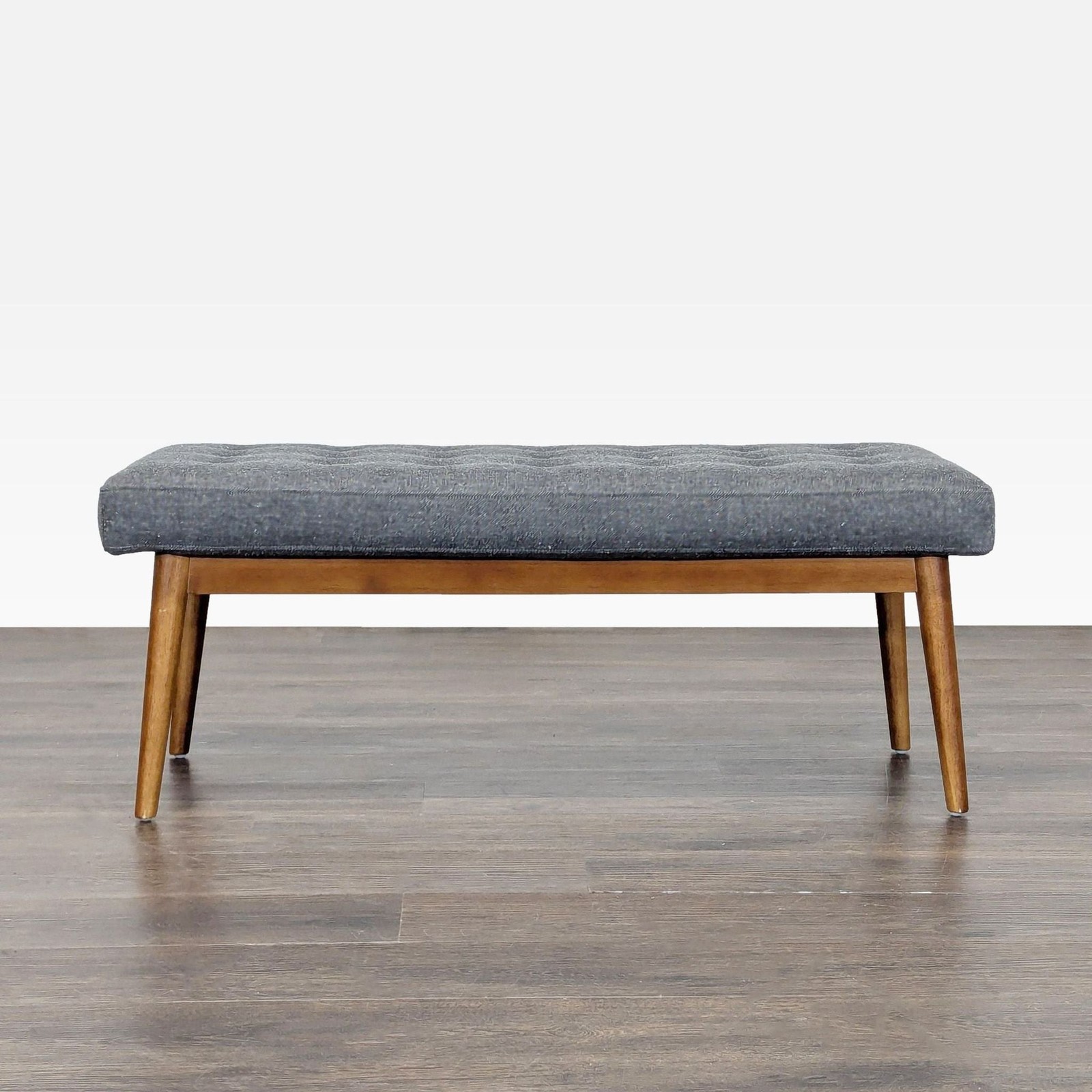 West Elm Button Tufted Mid-Century Bench
