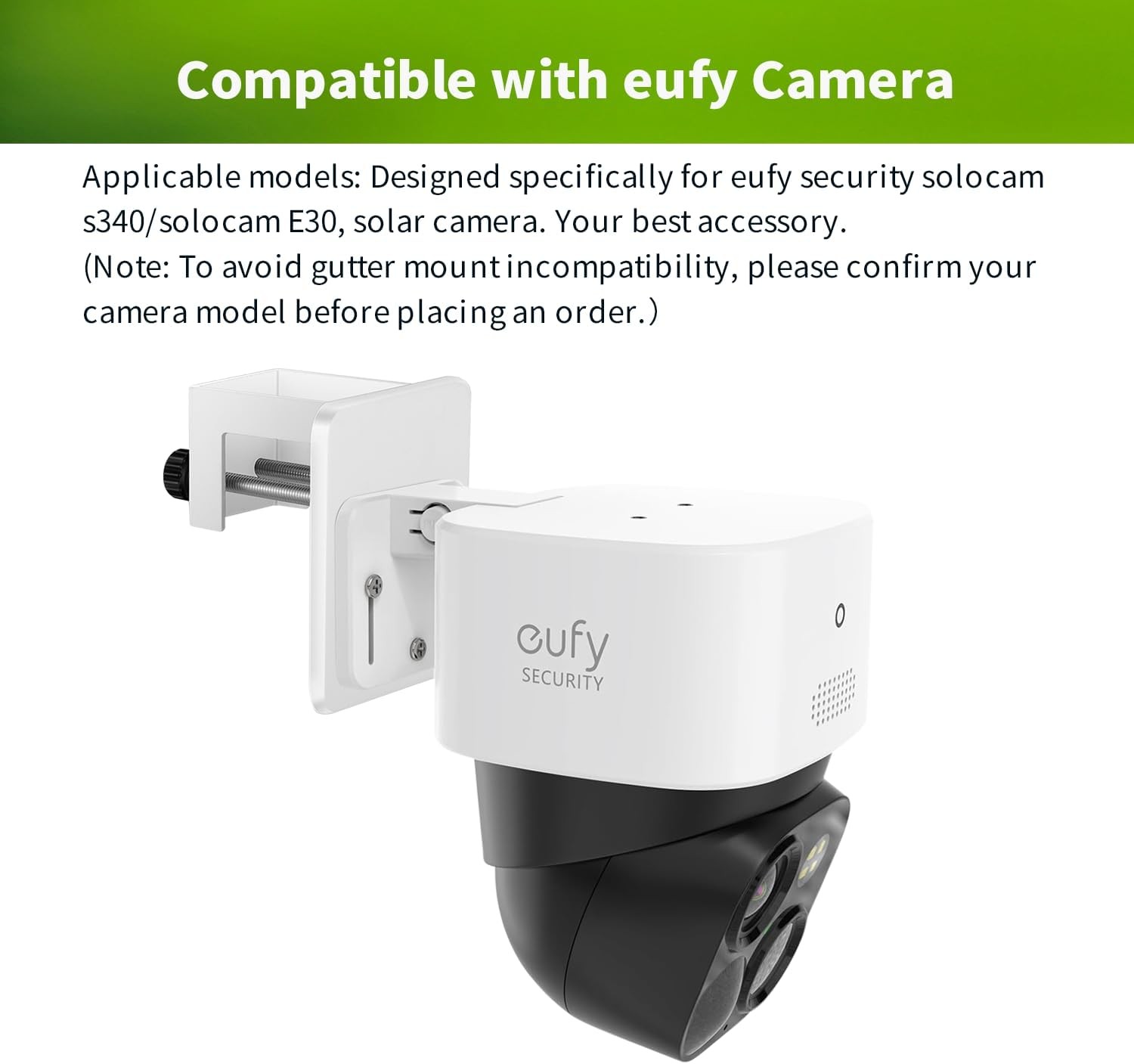 Gutter Mount Bracket For Eufy Solocam S340 E30 Weatherproof Corner Mount 1Pack