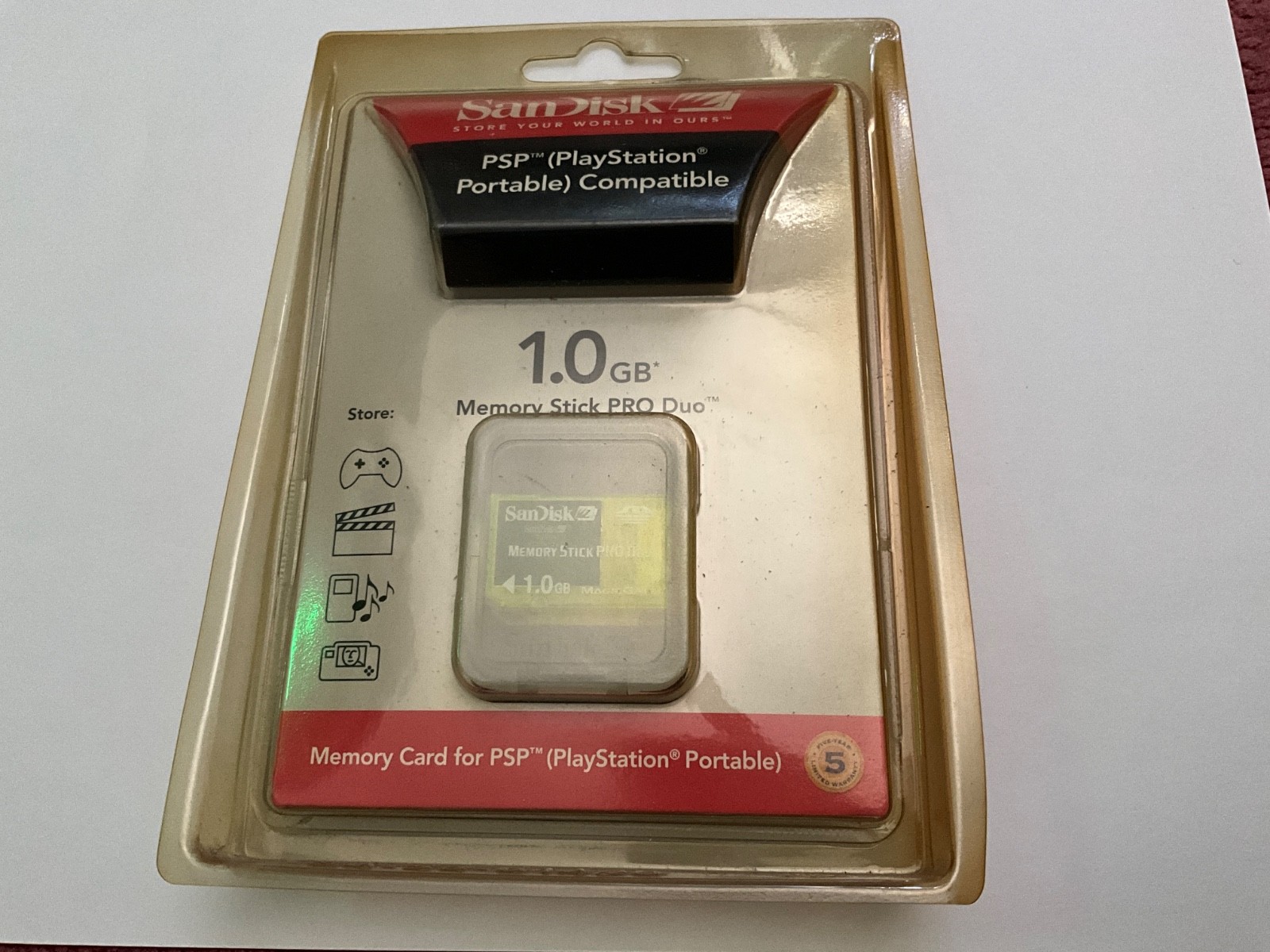 1pcs new 1gb sandisk pro duo new sealed from old stock for cybershot pro duo PSP