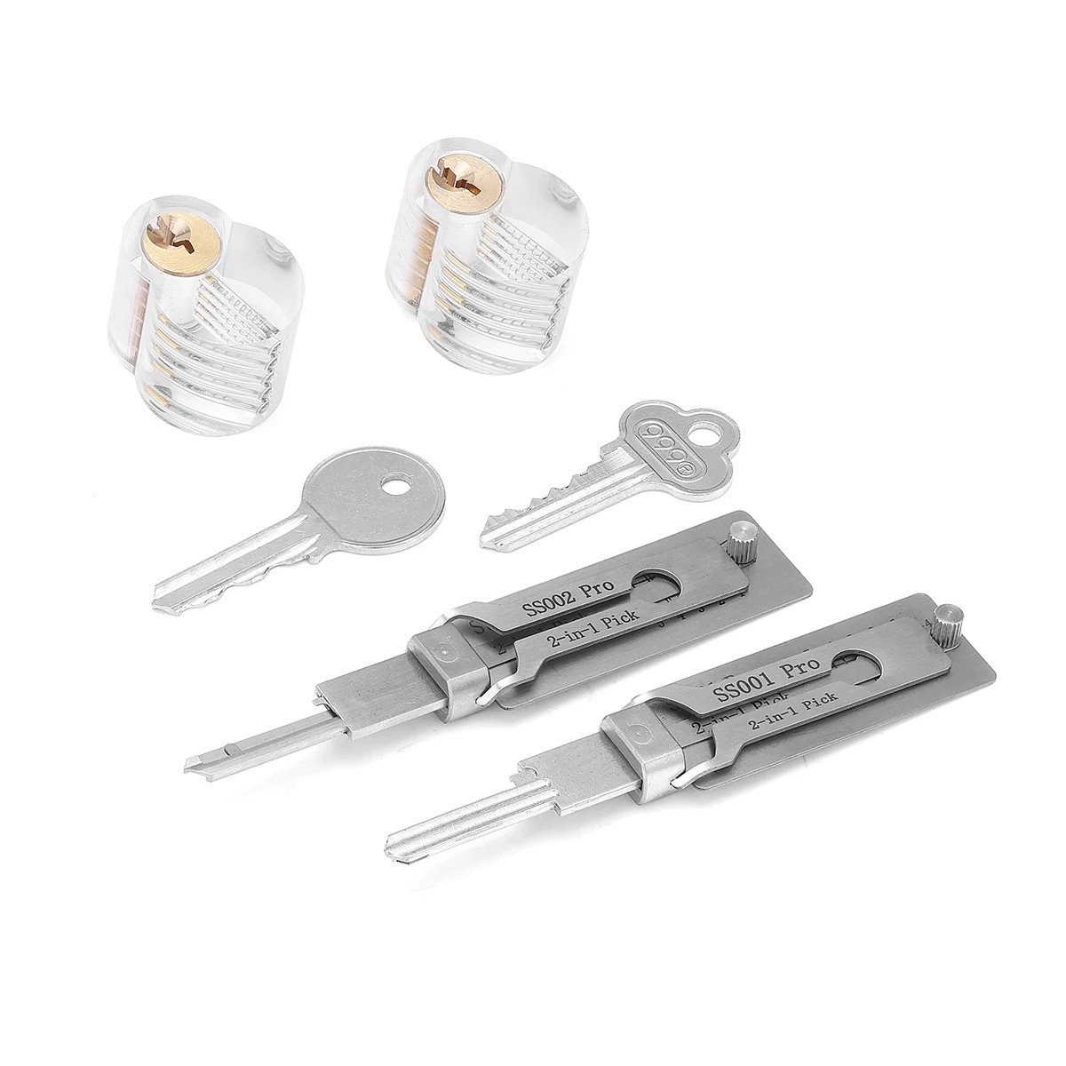 For Lishi Yale Picks Picking SS001 SS002 2 in1 Locksmith Tools Master Key Decode