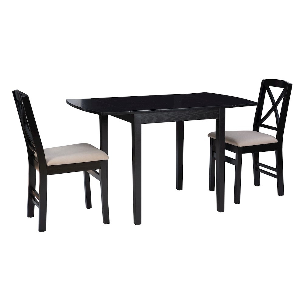 Torino 3Pc Drop Leaf Dining Set Black