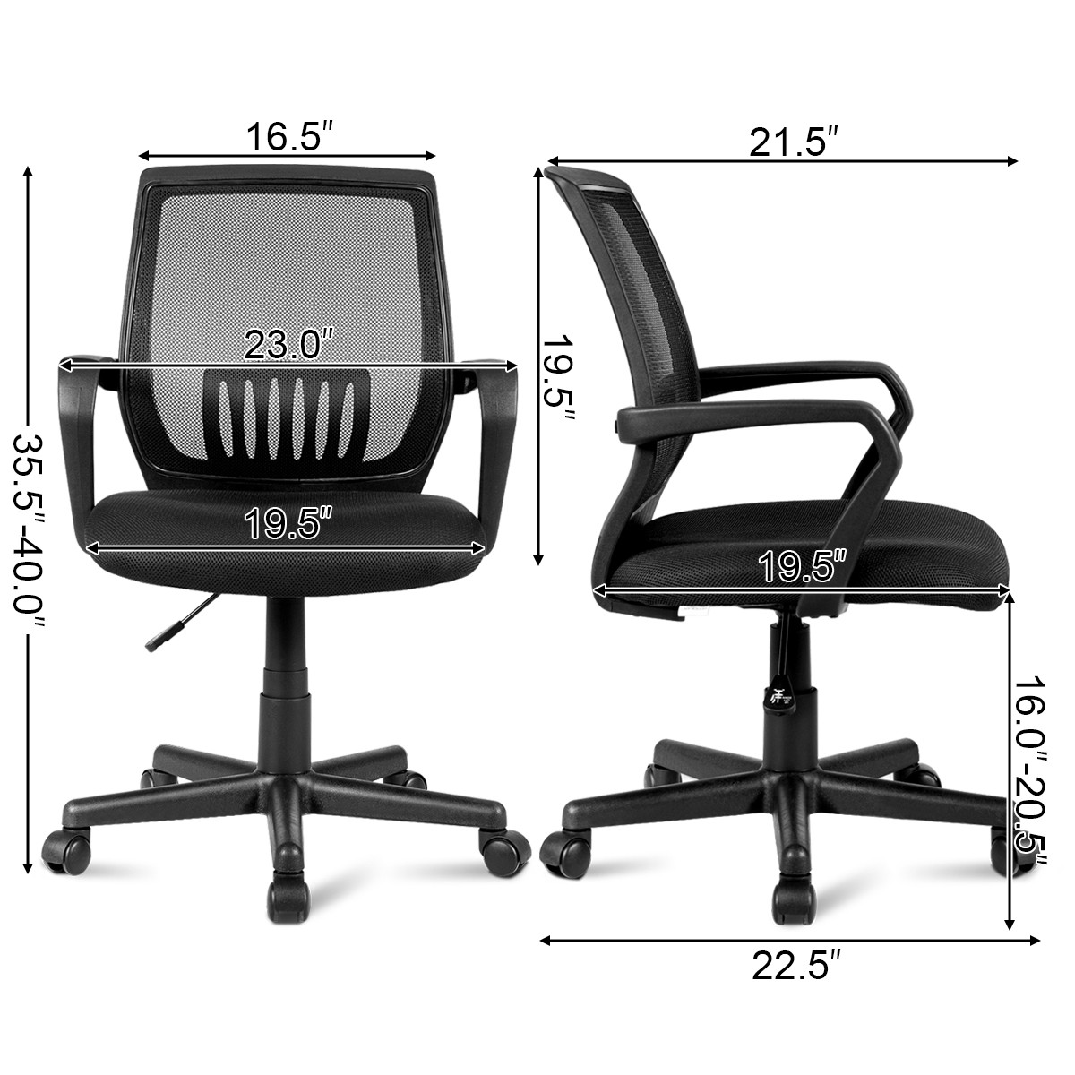 Ergonomic Office Chair Mesh Computer Desk Chair Lumbar Support Adjustable Height