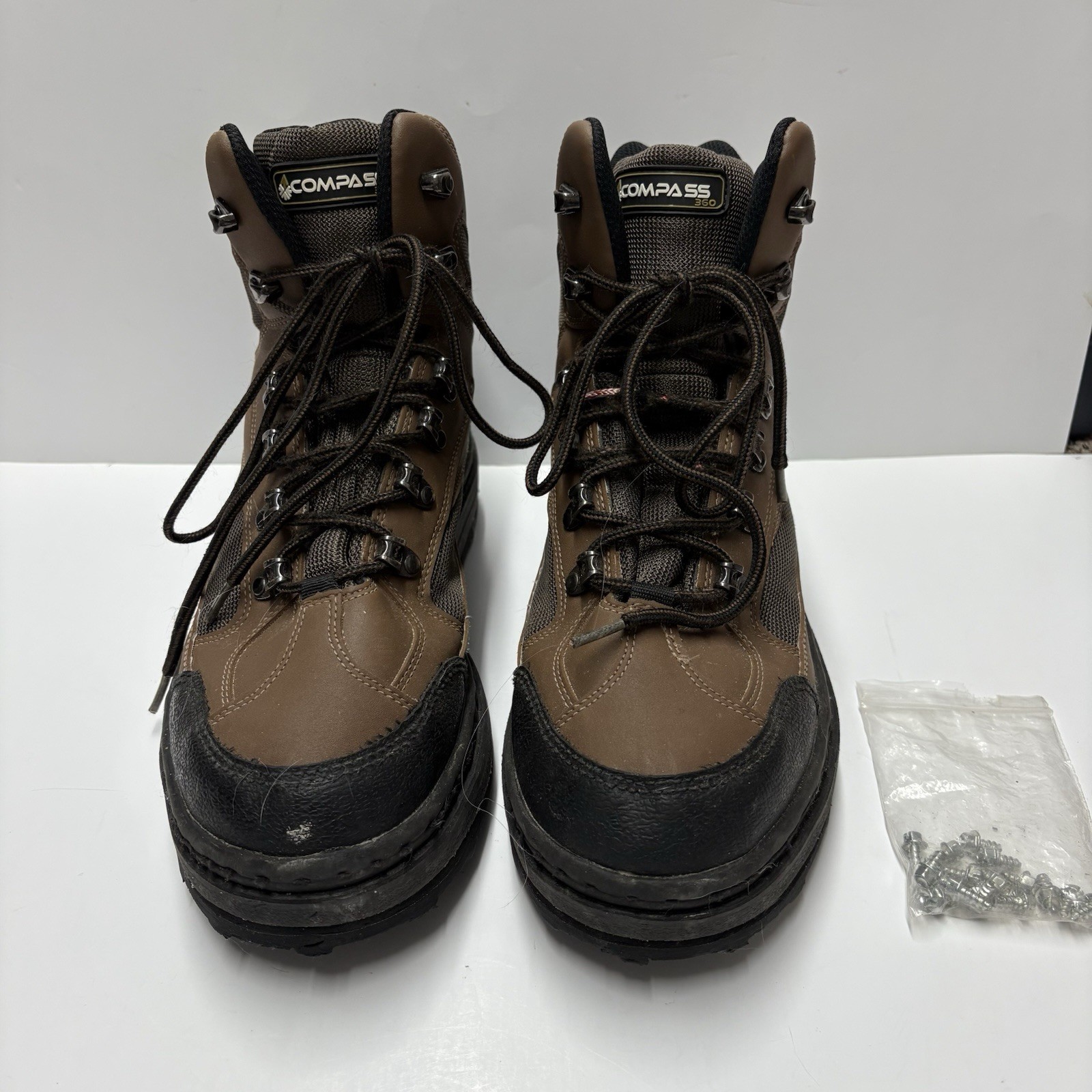 Compass Rubber Soled Wading Boots Cleats Included Sz 11