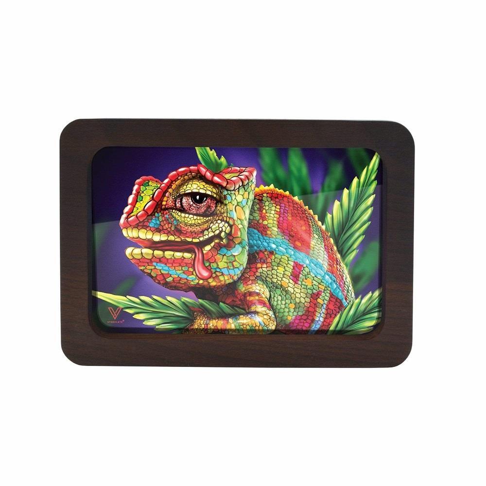 V Syndicate 3D High Def Wood Rollin’ Tray – MEDIUM CHAMELEON Wooden Rolling