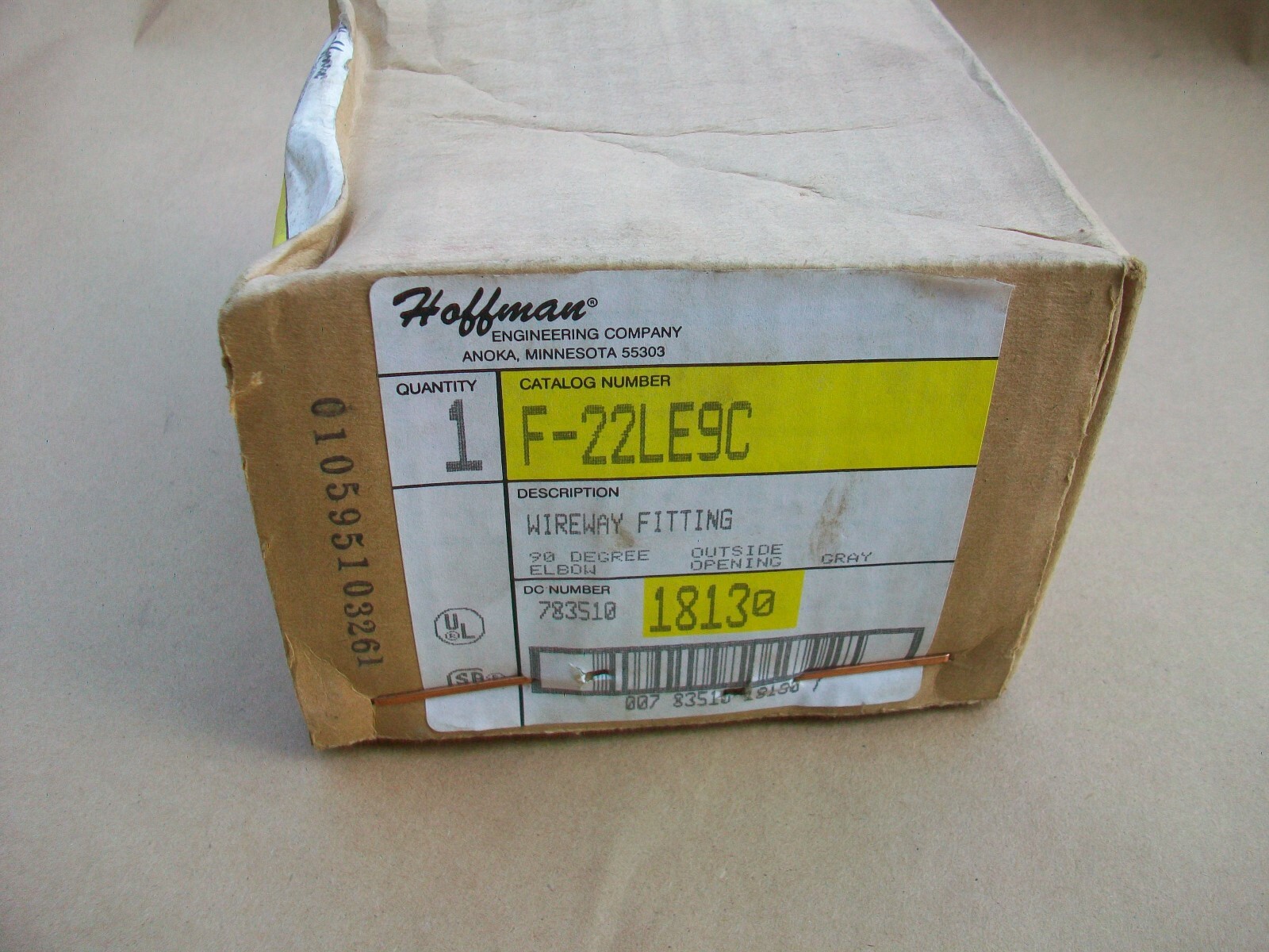 HOFFMAN WIREWAY 90 DEGREE ELBOW  F22LE9C  2-1/2" X 2-1/2"  NEW OLD STOCK