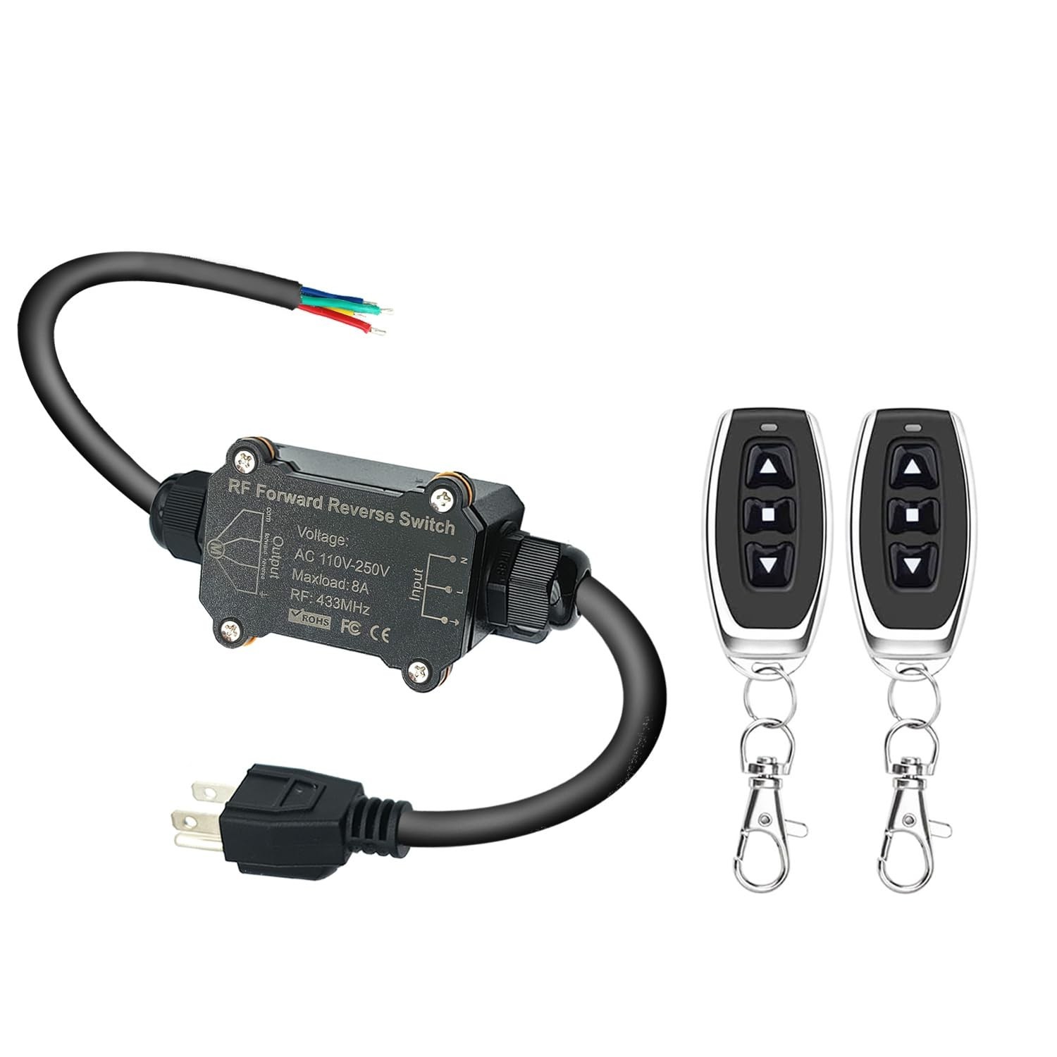 AC110V Forward and Reverse Remote Control Switch,Waterproof Wireless Switch w...