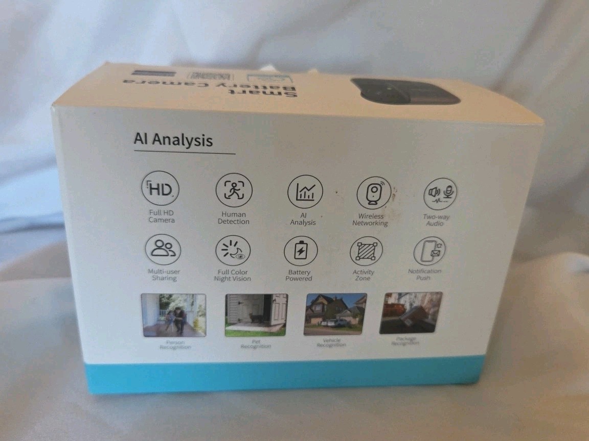 Vision Well C085 Smart Battery Camera Wireless WiFi Security Cam New Open Box