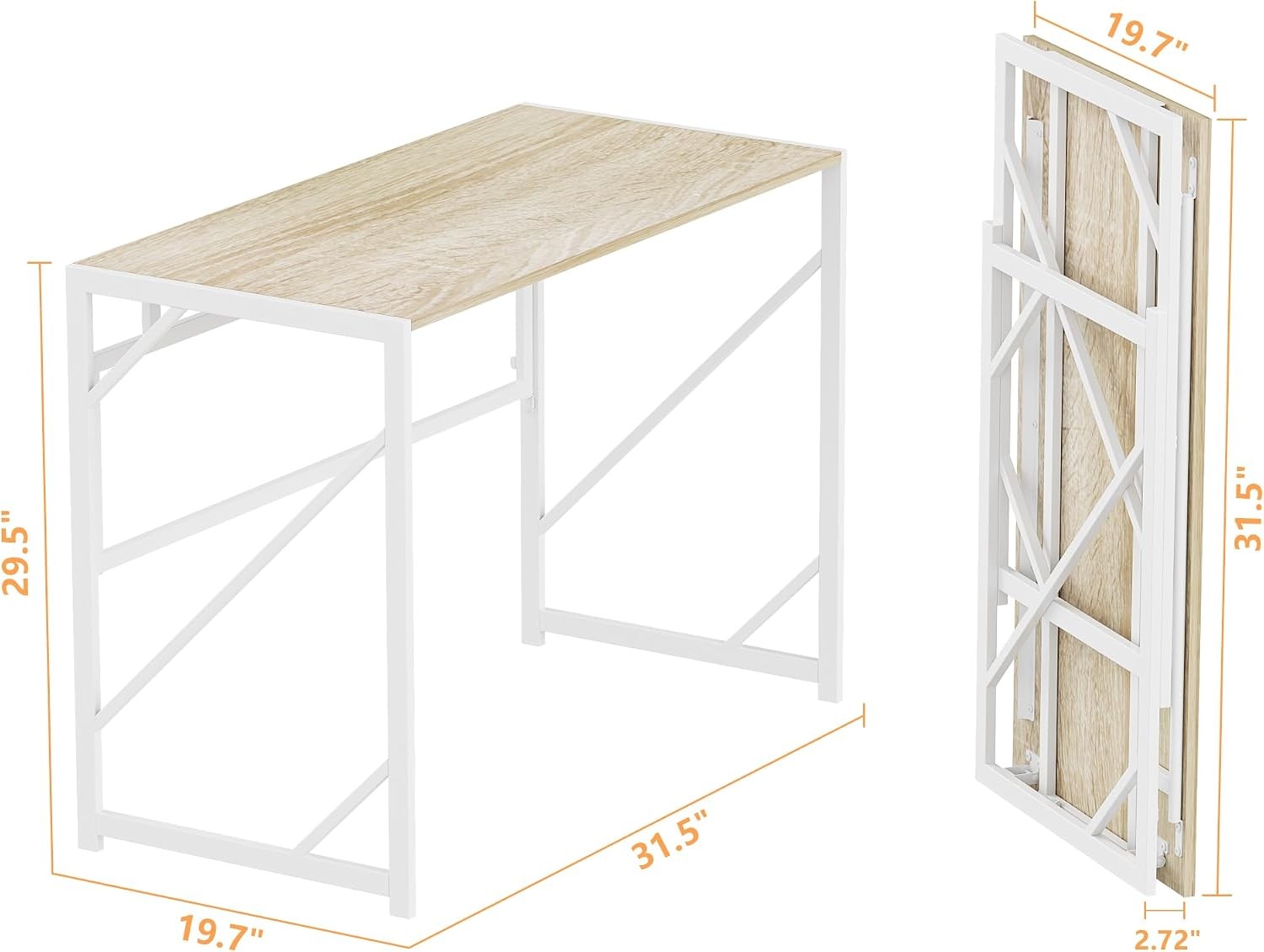 Desk Writing Computer Desk for Home Office, No-Assembly Study Office Desk