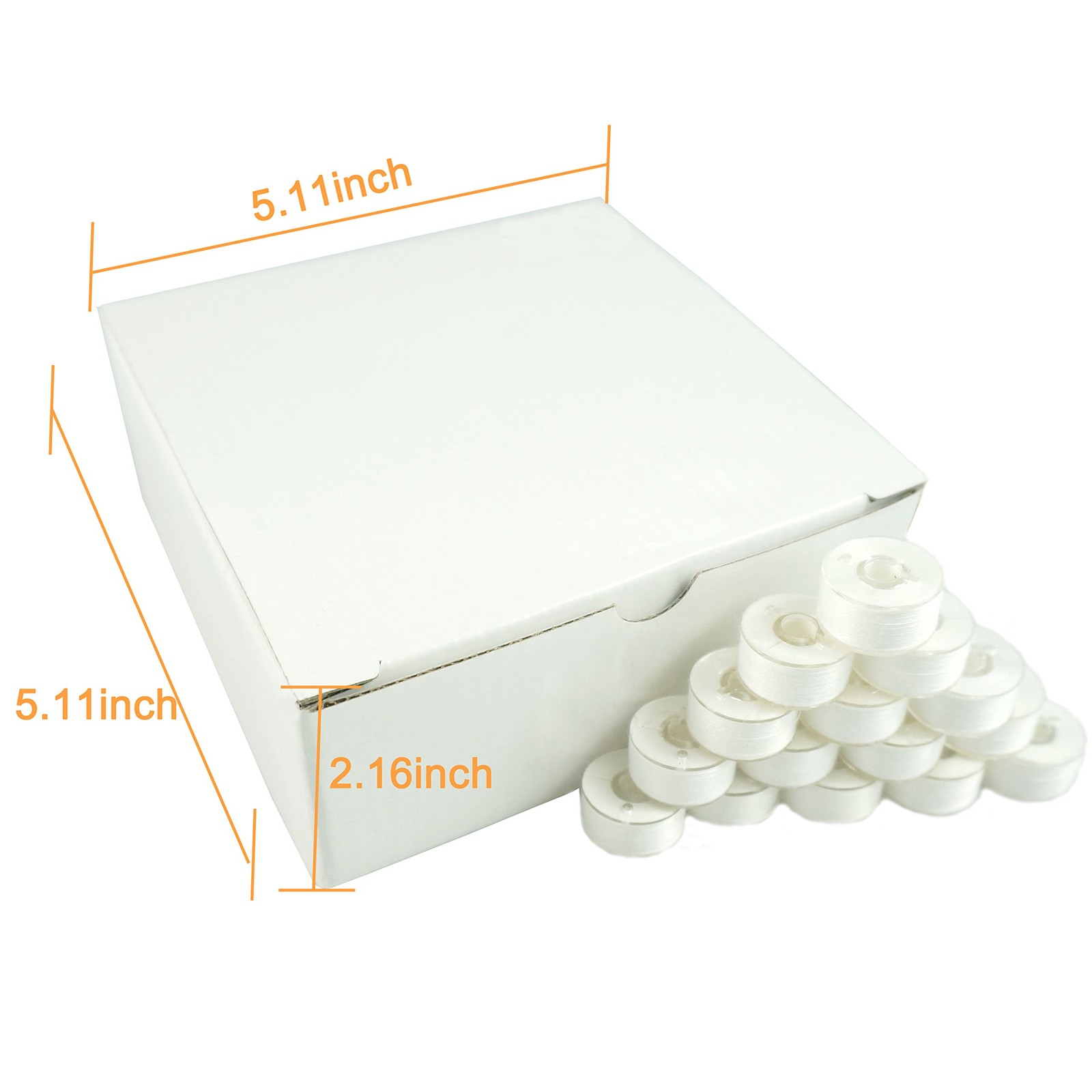 144pcs White 60S/2(90WT) Prewound Bobbin Thread Plastic Cottonized Soft