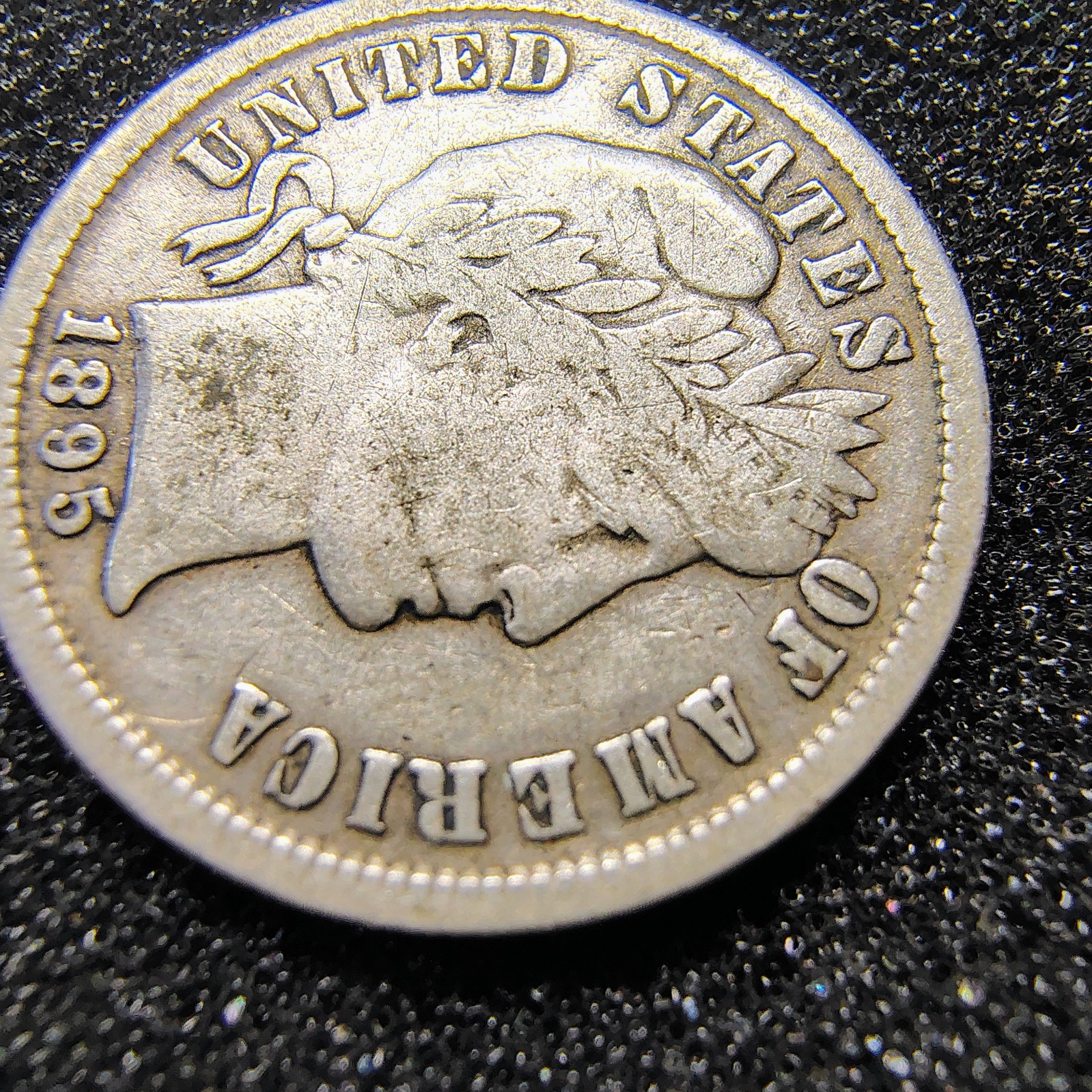 1895-S Barber Dime 10C - Better Date - San Francisco Mint - F-VF - Light Toning