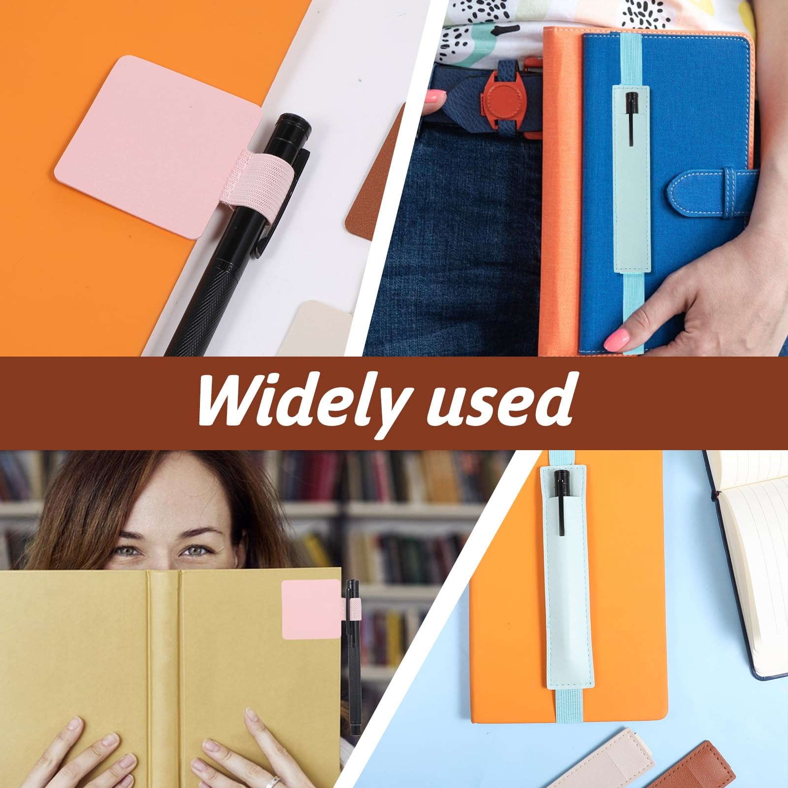 8 Pcs Elastic Notebook Pen Holder, Self-Adhesive Pen Loop Holder, Adjustable ...