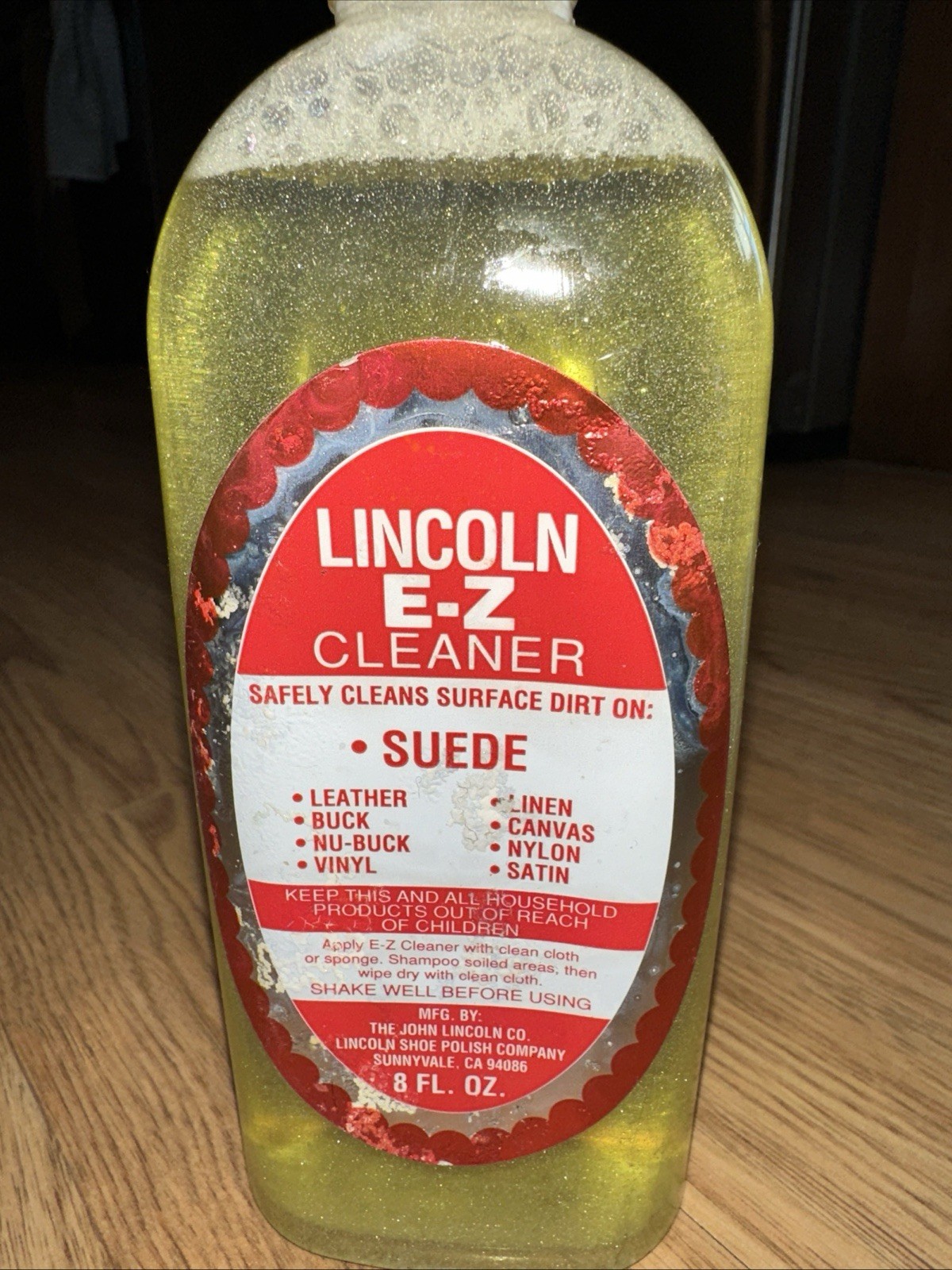 Lincoln E-Z Cleaner, Suede Leather Vinyl Canvas & More, 8 Fl. Oz.
