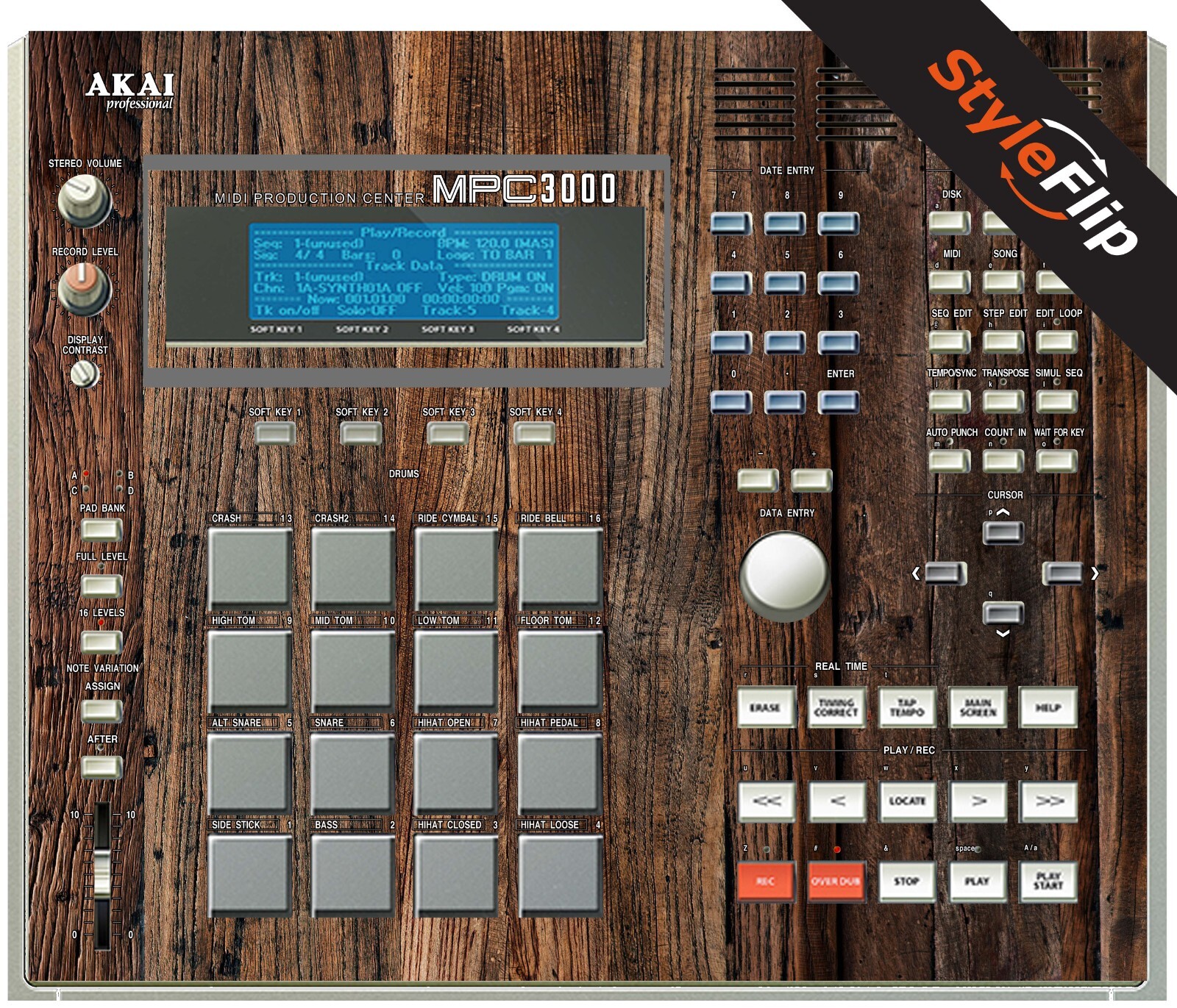 Akai MPC 3000 |  Wood 3 | Protective Decal | StyleFlip Skins
