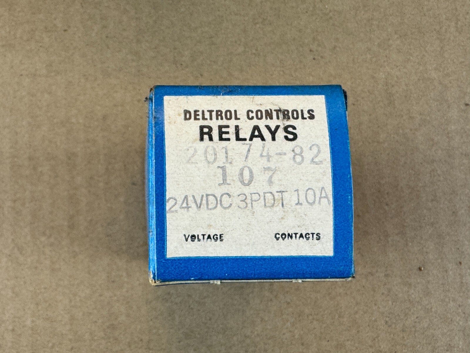 Deltrol Control Relay 20174-82 107 24VDC 3PDT 10A NEW IN BOX